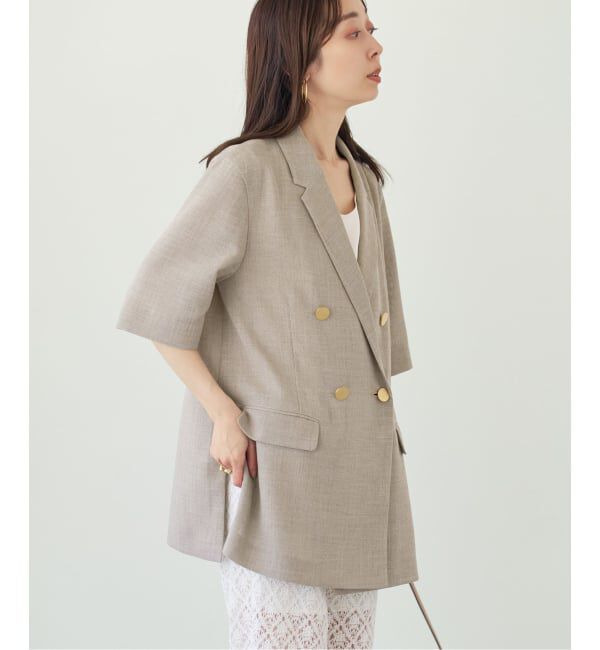 NOBLE「《予約・セットアップ対応》ドンゴロスハーフスリーブジャケット」|テーラードジャケット|