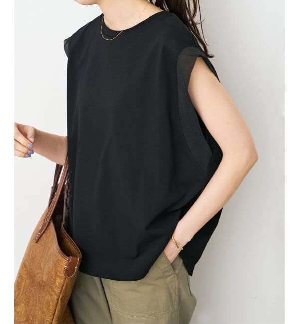 Spick and Span「《予約》オーガンジーコンビルーズプルオーバー」|Tシャツ・カットソー|ブラック