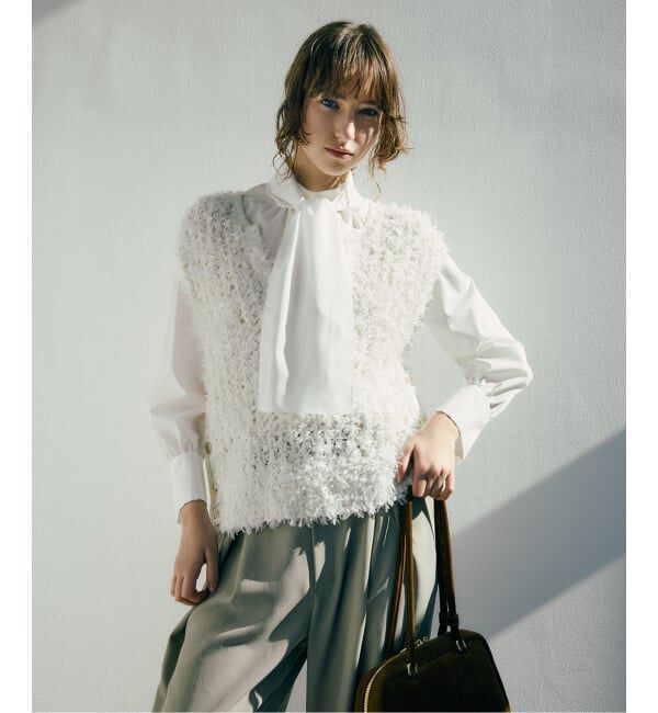  「【洗える】チュールペーパーベスト」|ベスト・ジレ|