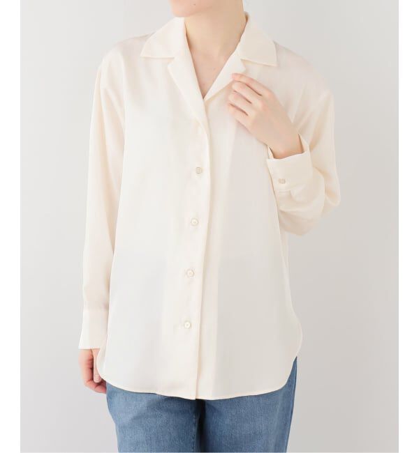  「【洗える】ツイル開襟シャツ」|シャツ・ブラウス|ホワイト