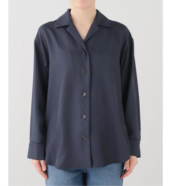 「【洗える】ツイル開襟シャツ」|シャツ・ブラウス|
