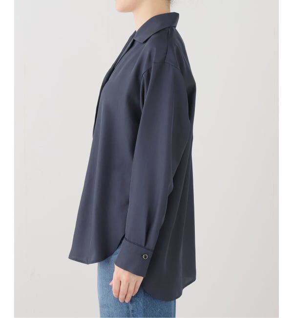  「【洗える】ツイル開襟シャツ」|シャツ・ブラウス|