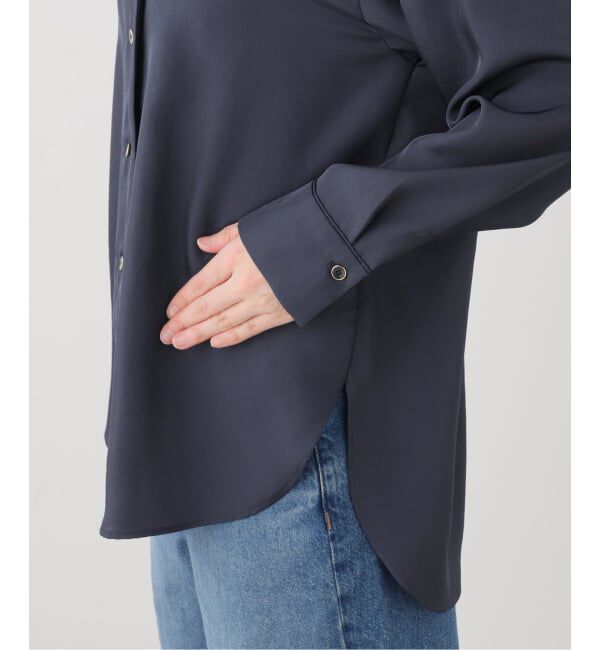  「【洗える】ツイル開襟シャツ」|シャツ・ブラウス|