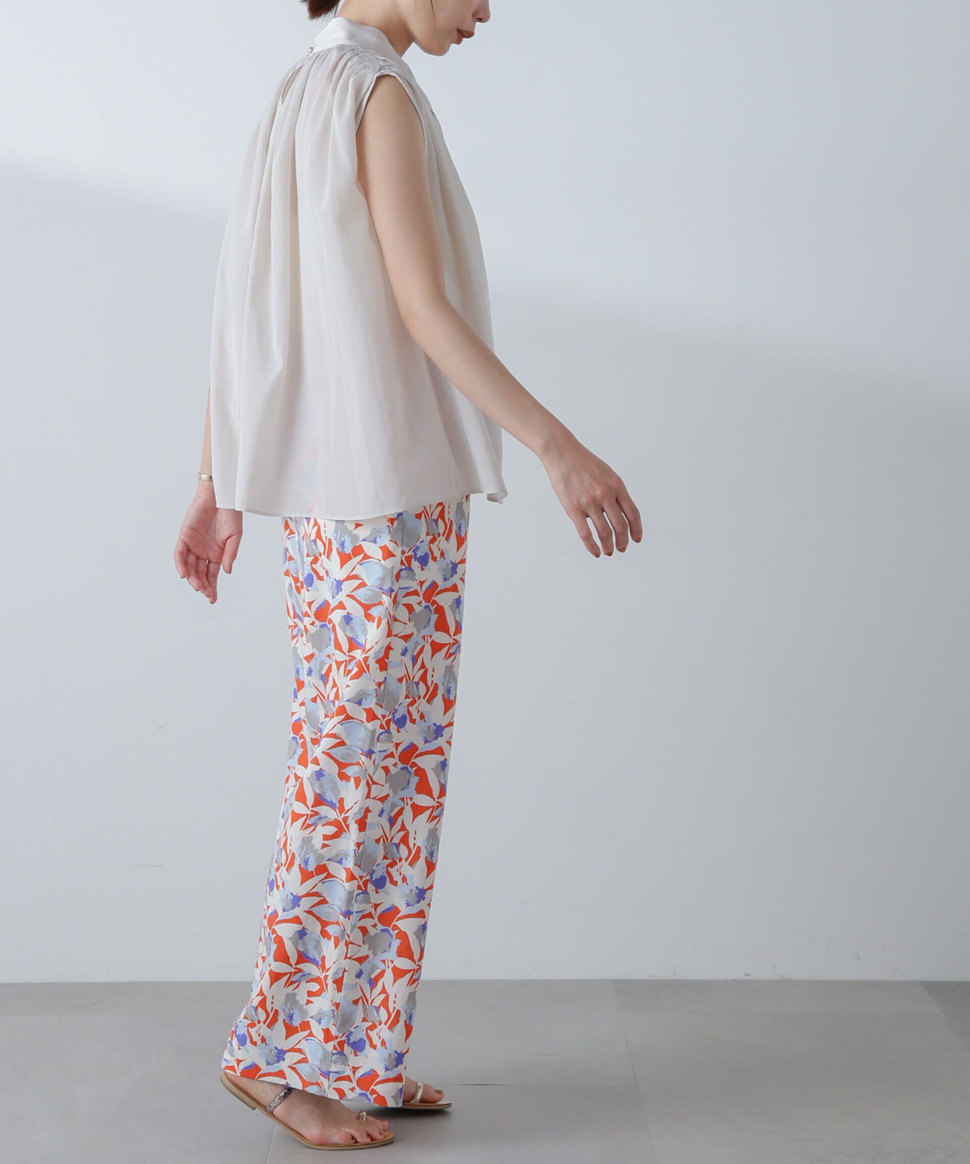 nano･universe「ショルダーギャザーボウタイブラウス」|シャツ・ブラウス|