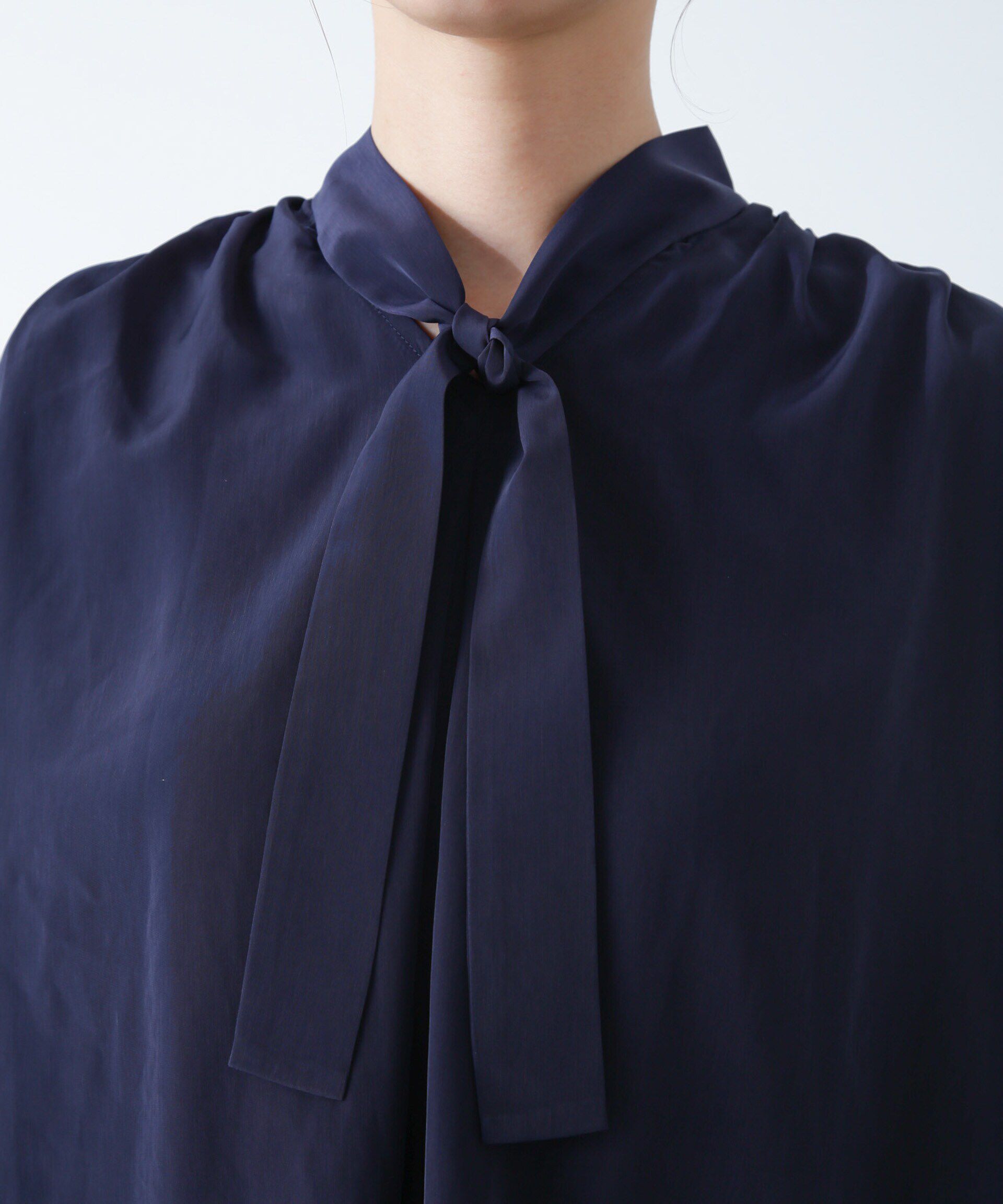 nano･universe「ショルダーギャザーボウタイブラウス」|シャツ・ブラウス|