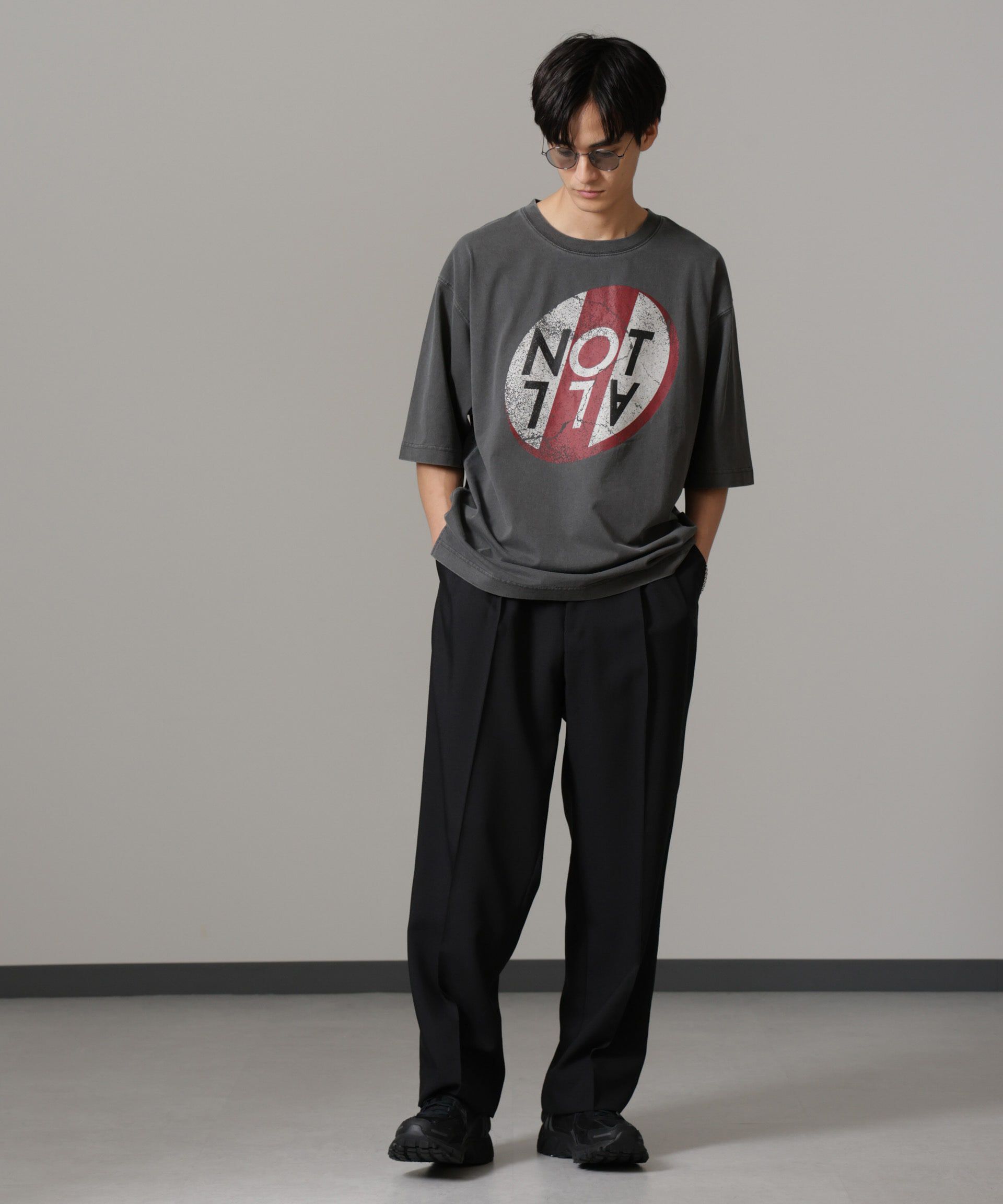 nano･universe「「NOT ALL」オーバーダイTシャツ 半袖」|Tシャツ・カットソー|スミクロ1