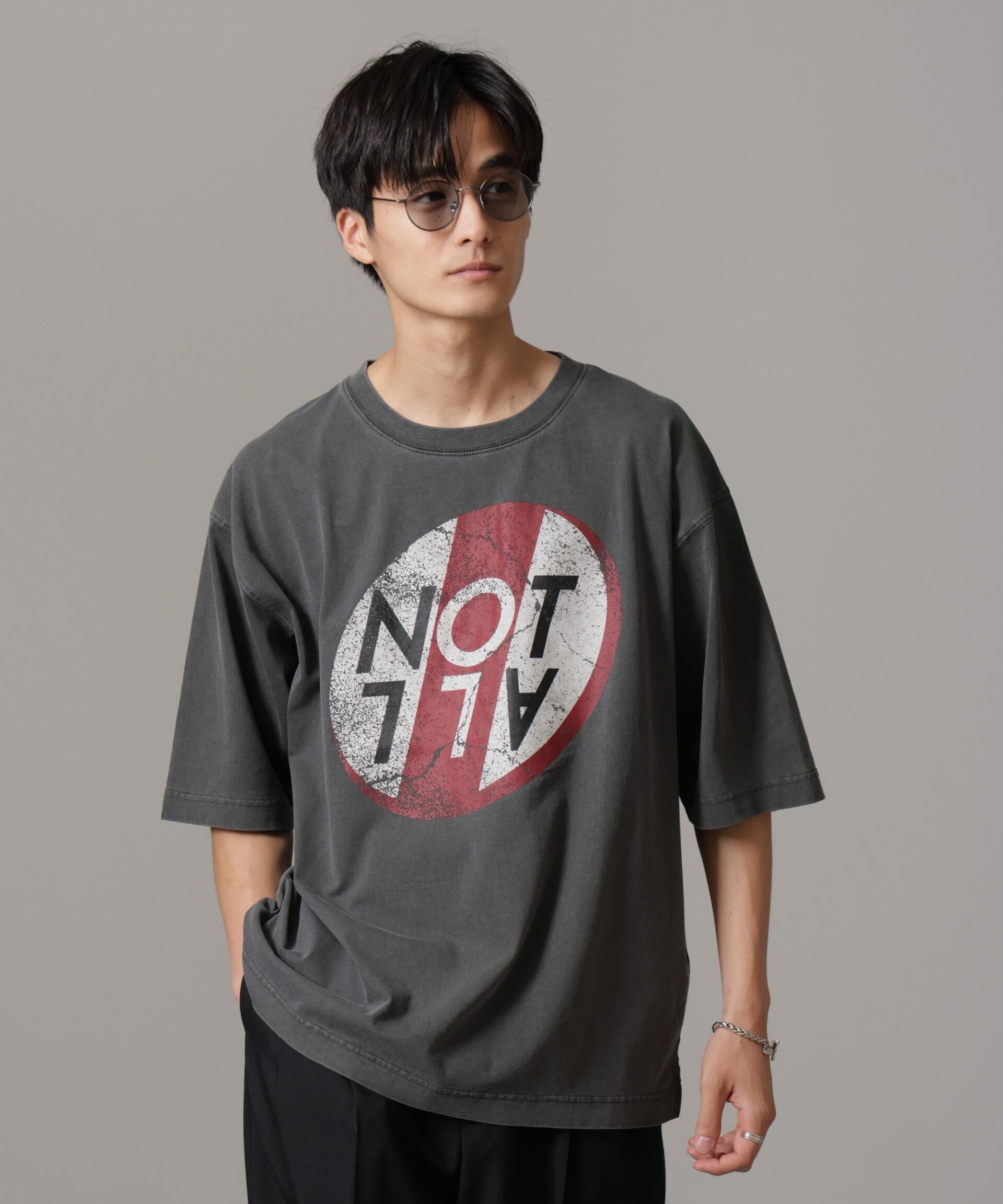 nano･universe「「NOT ALL」オーバーダイTシャツ 半袖」|Tシャツ・カットソー|