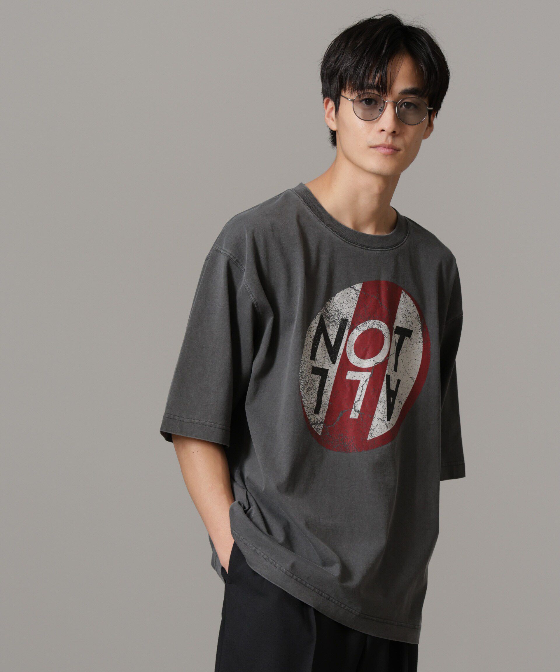 nano･universe「「NOT ALL」オーバーダイTシャツ 半袖」|Tシャツ・カットソー|