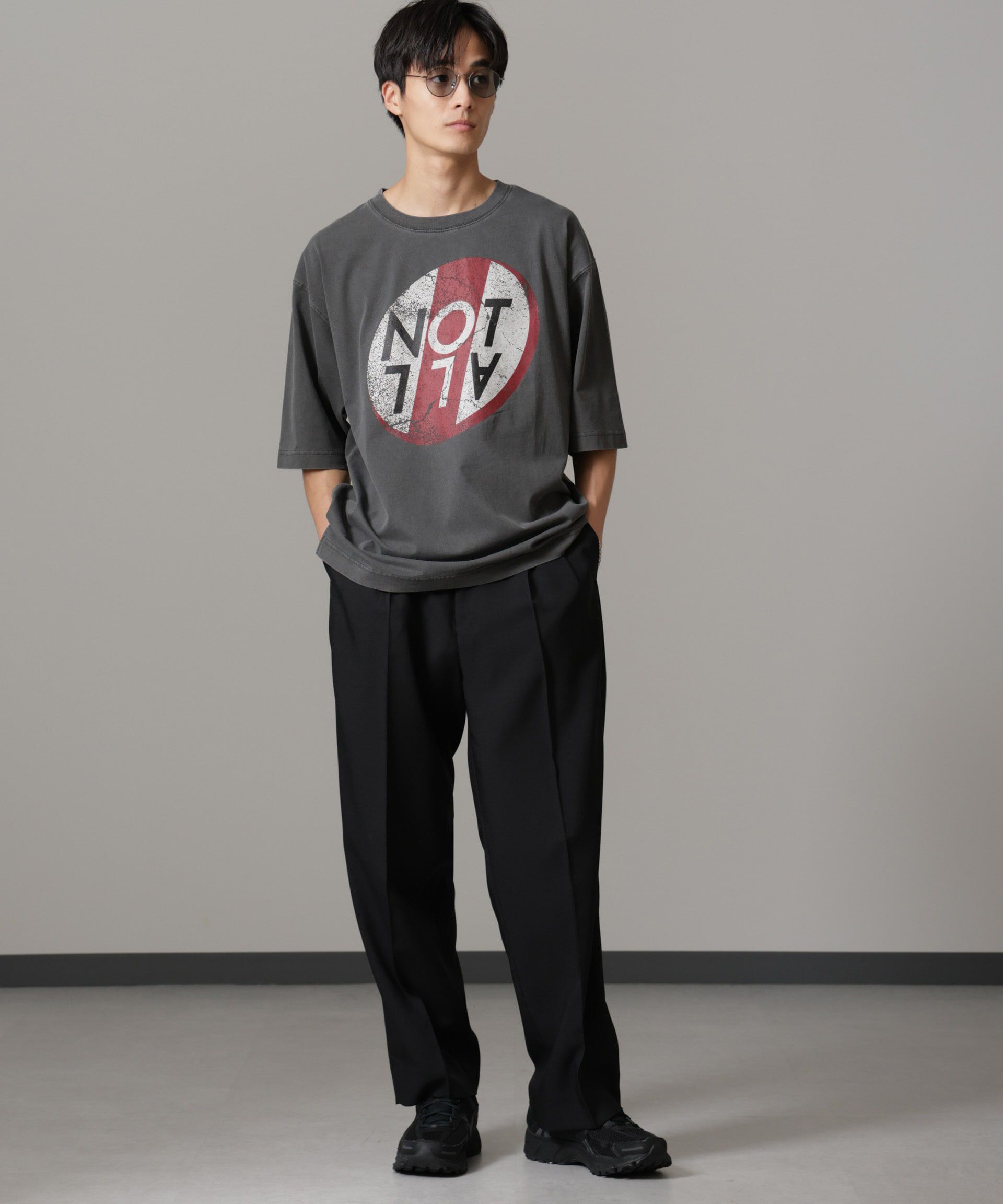 nano･universe「「NOT ALL」オーバーダイTシャツ 半袖」|Tシャツ・カットソー|