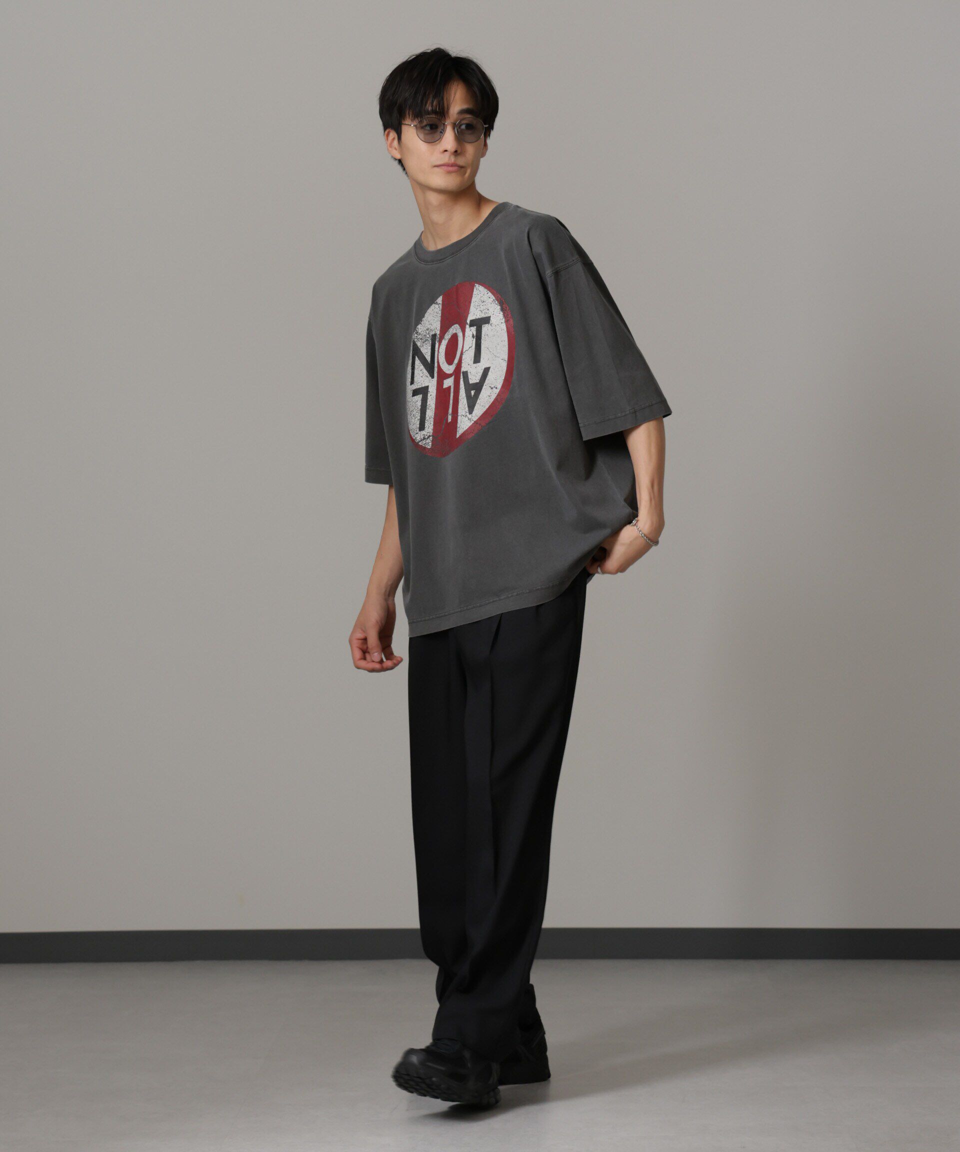 nano･universe「「NOT ALL」オーバーダイTシャツ 半袖」|Tシャツ・カットソー|