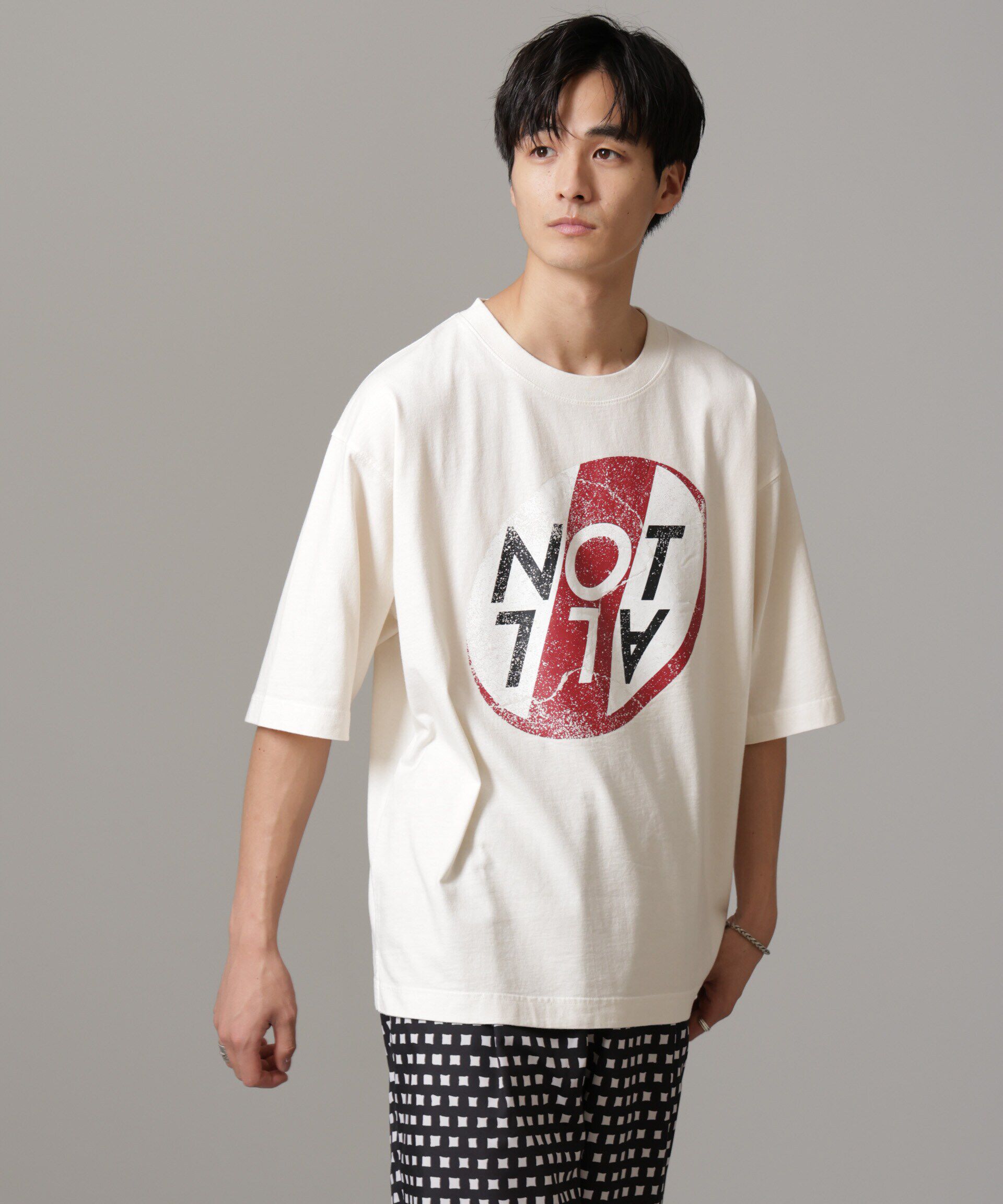 nano･universe「「NOT ALL」オーバーダイTシャツ 半袖」|Tシャツ・カットソー|