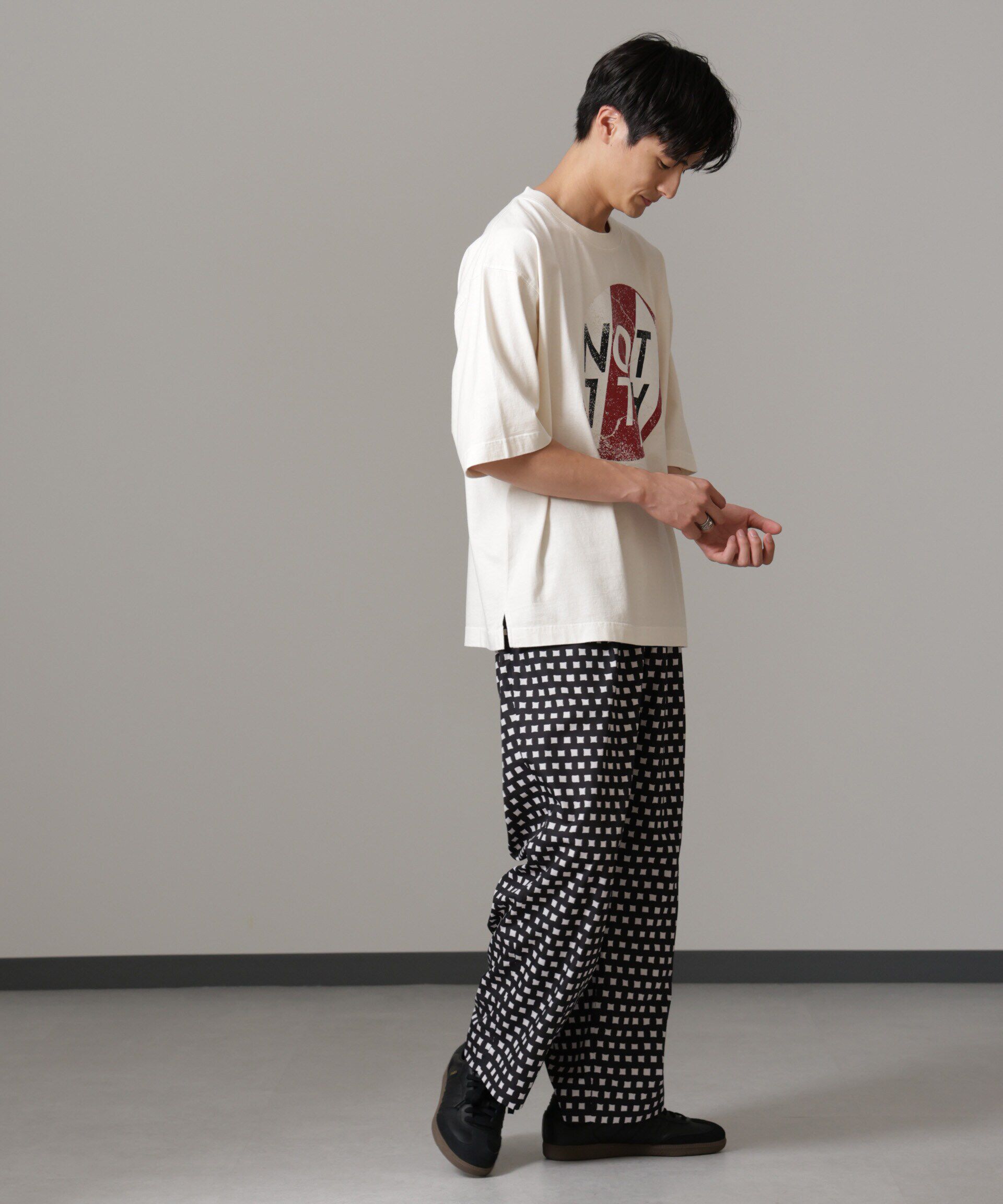 nano･universe「「NOT ALL」オーバーダイTシャツ 半袖」|Tシャツ・カットソー|