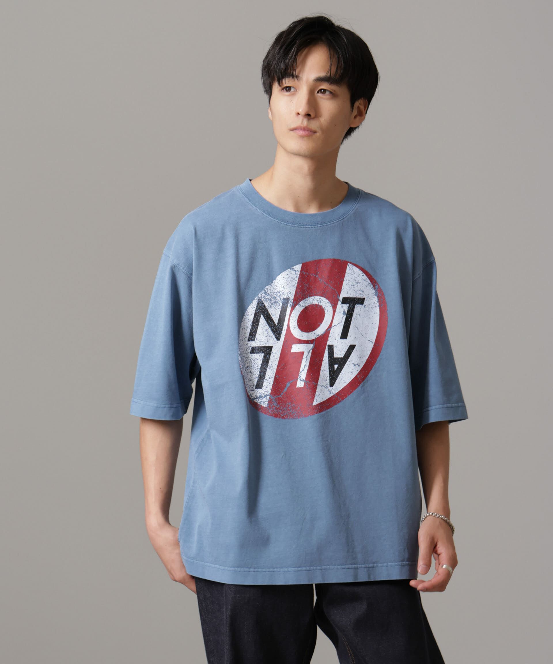 nano･universe「「NOT ALL」オーバーダイTシャツ 半袖」|Tシャツ・カットソー|サックス5