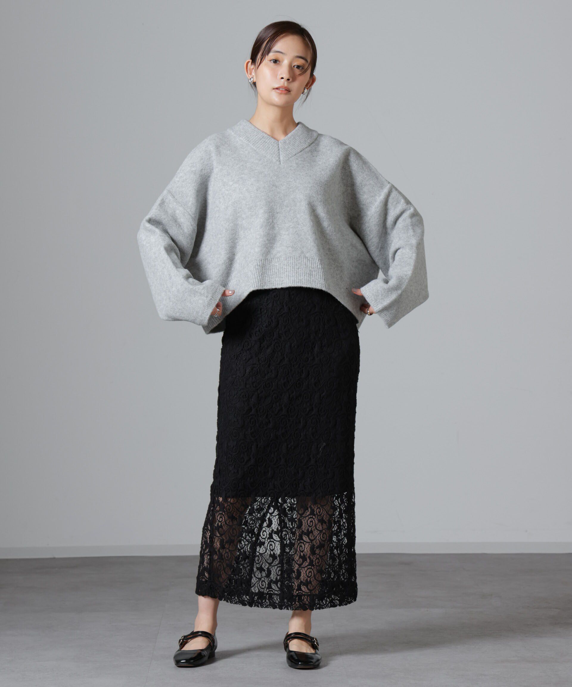 nano･universe「レースナロースカート」|スカート|