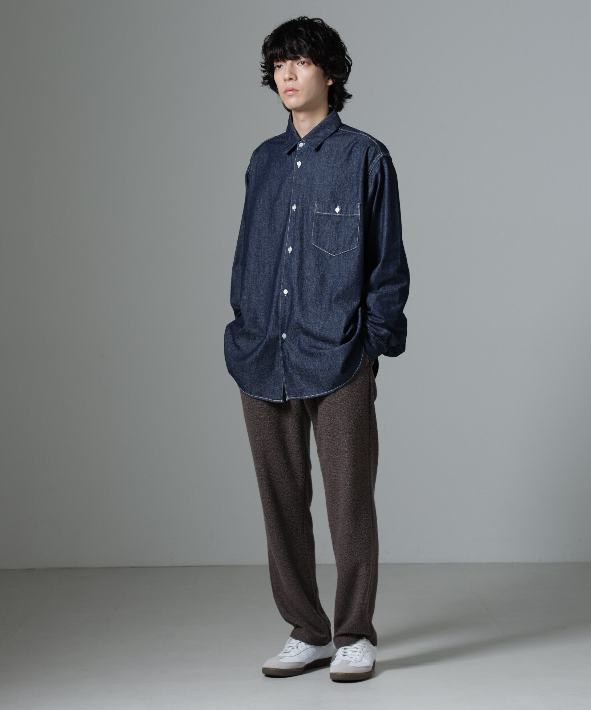 nano･universe「ストレッチメランジイージーパンツ(セットアップ可)」|チノ|