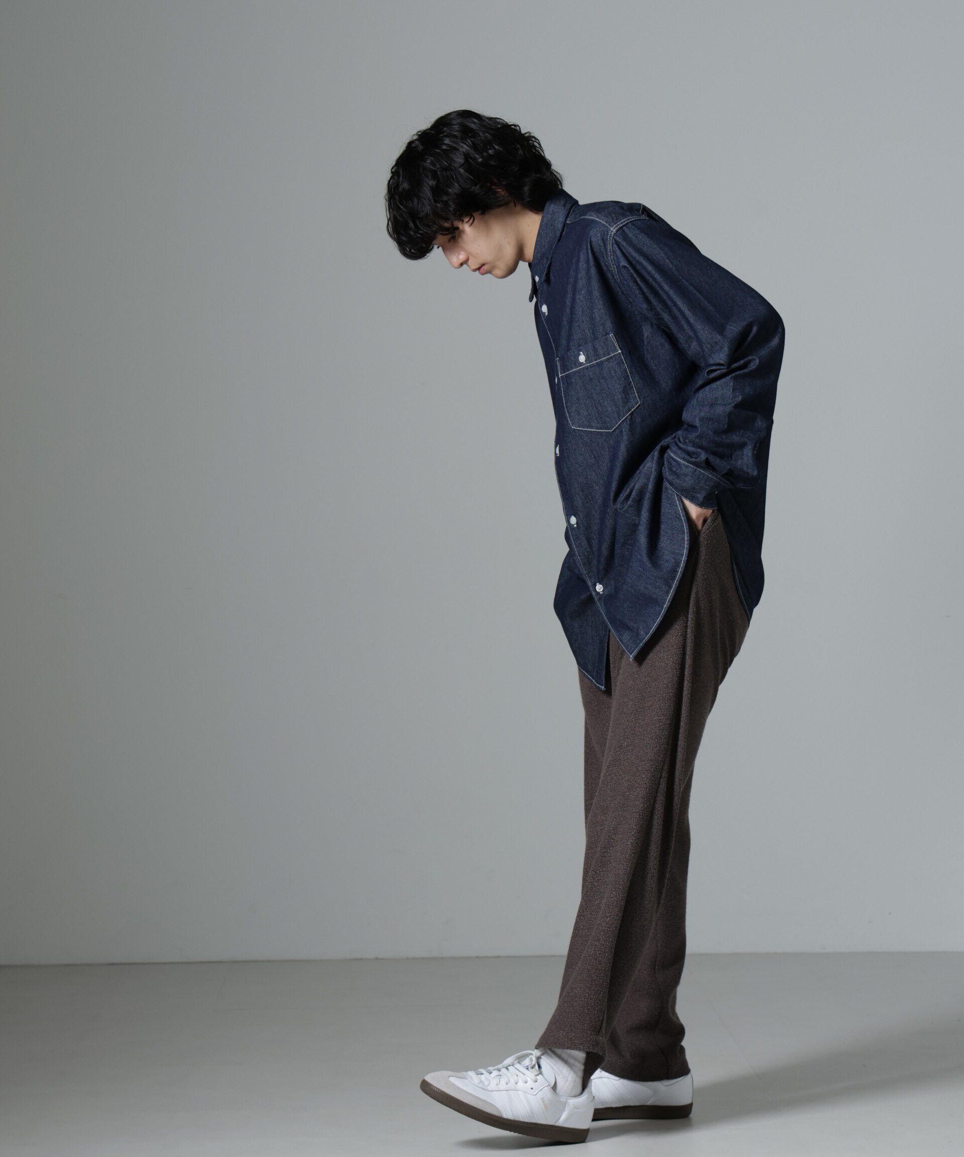 nano･universe「ストレッチメランジイージーパンツ(セットアップ可)」|チノ|