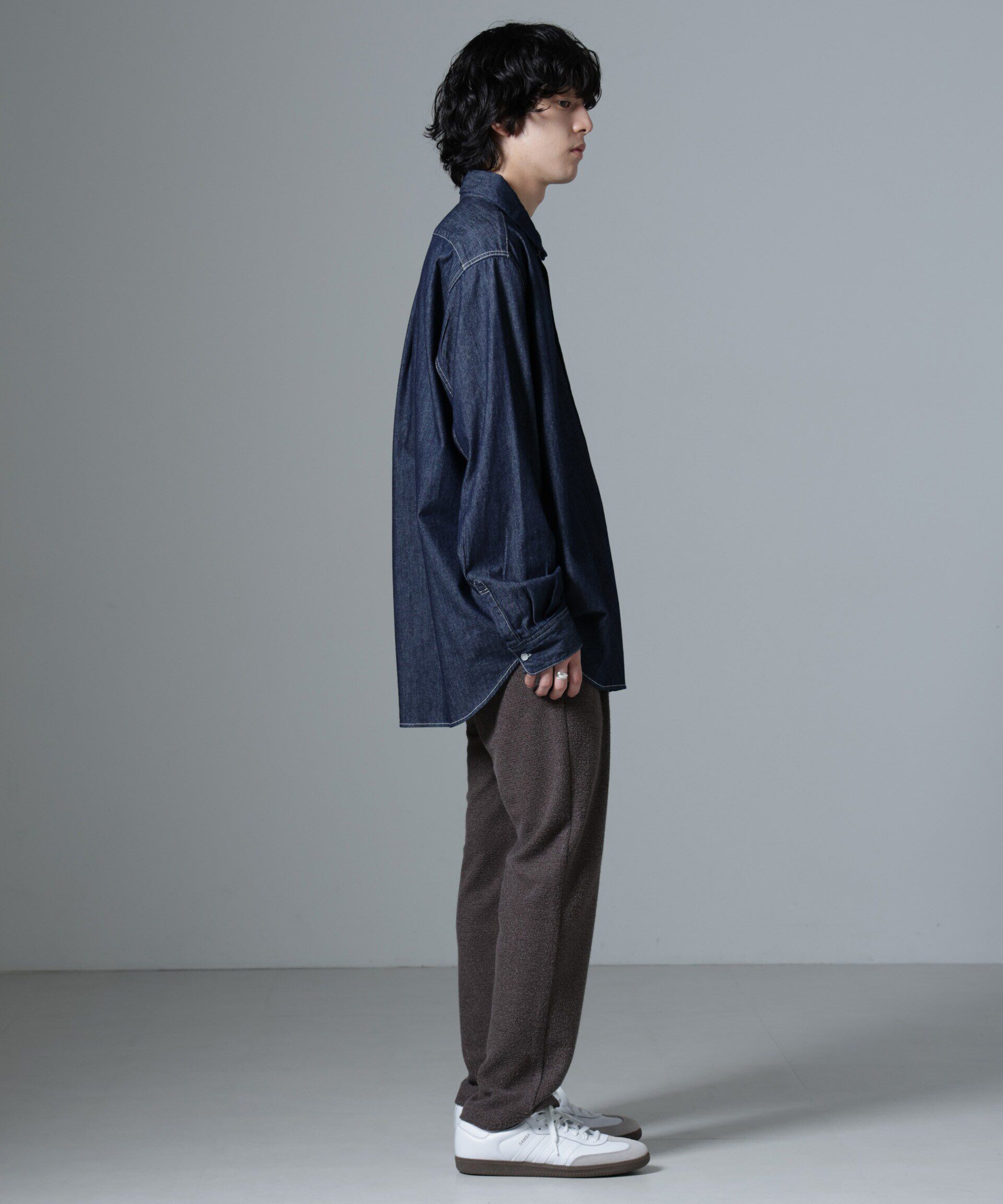 nano･universe「ストレッチメランジイージーパンツ(セットアップ可)」|チノ|