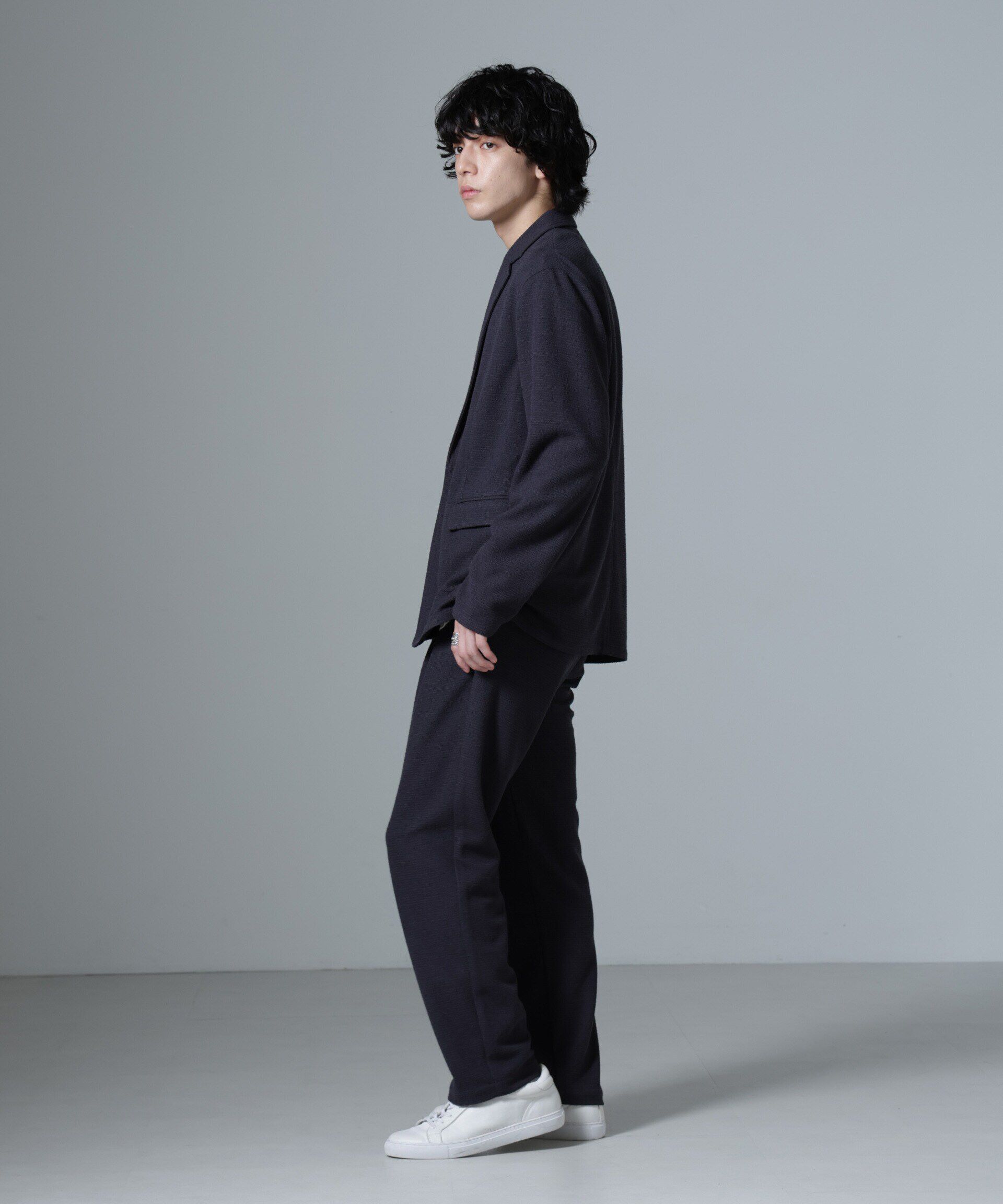 nano･universe「ストレッチメランジイージーパンツ(セットアップ可)」|チノ|