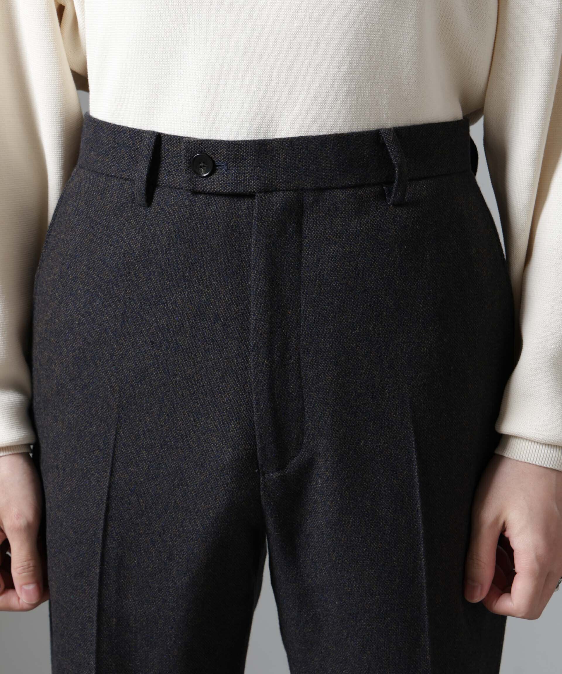 nano･universe「ツイードテーパードパンツ(セットアップ可)」|チノ|