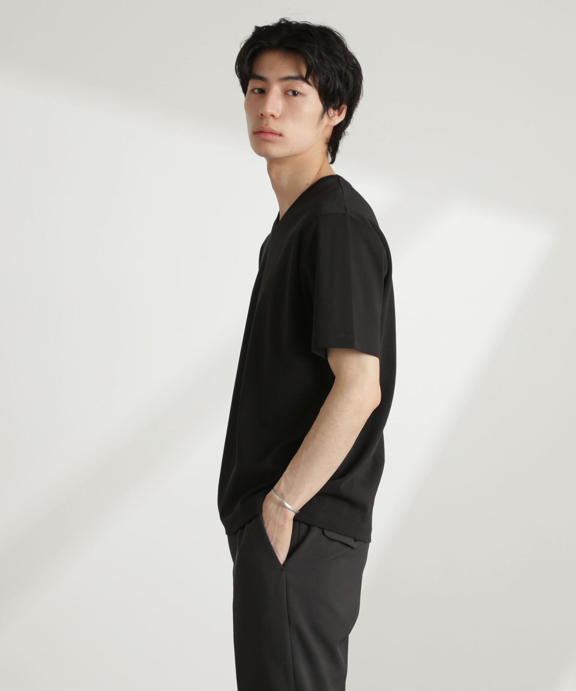 nano･universe「ダブルスムースVネックTシャツ 半袖」|Tシャツ・カットソー|