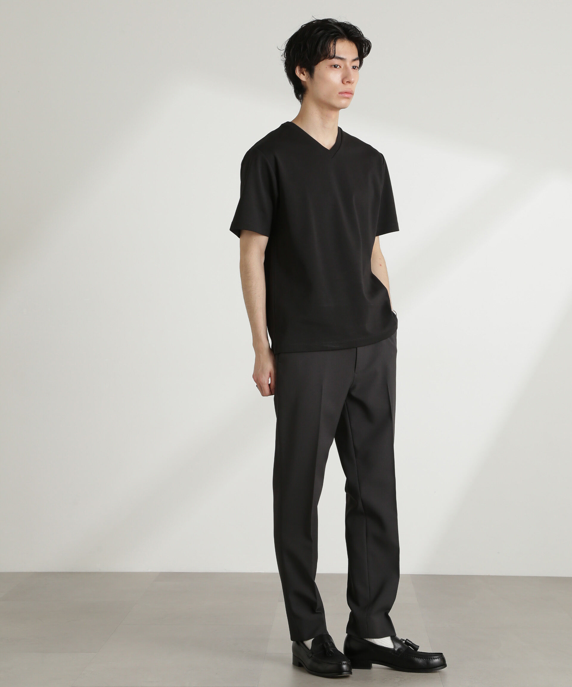 nano･universe「ダブルスムースVネックTシャツ 半袖」|Tシャツ・カットソー|