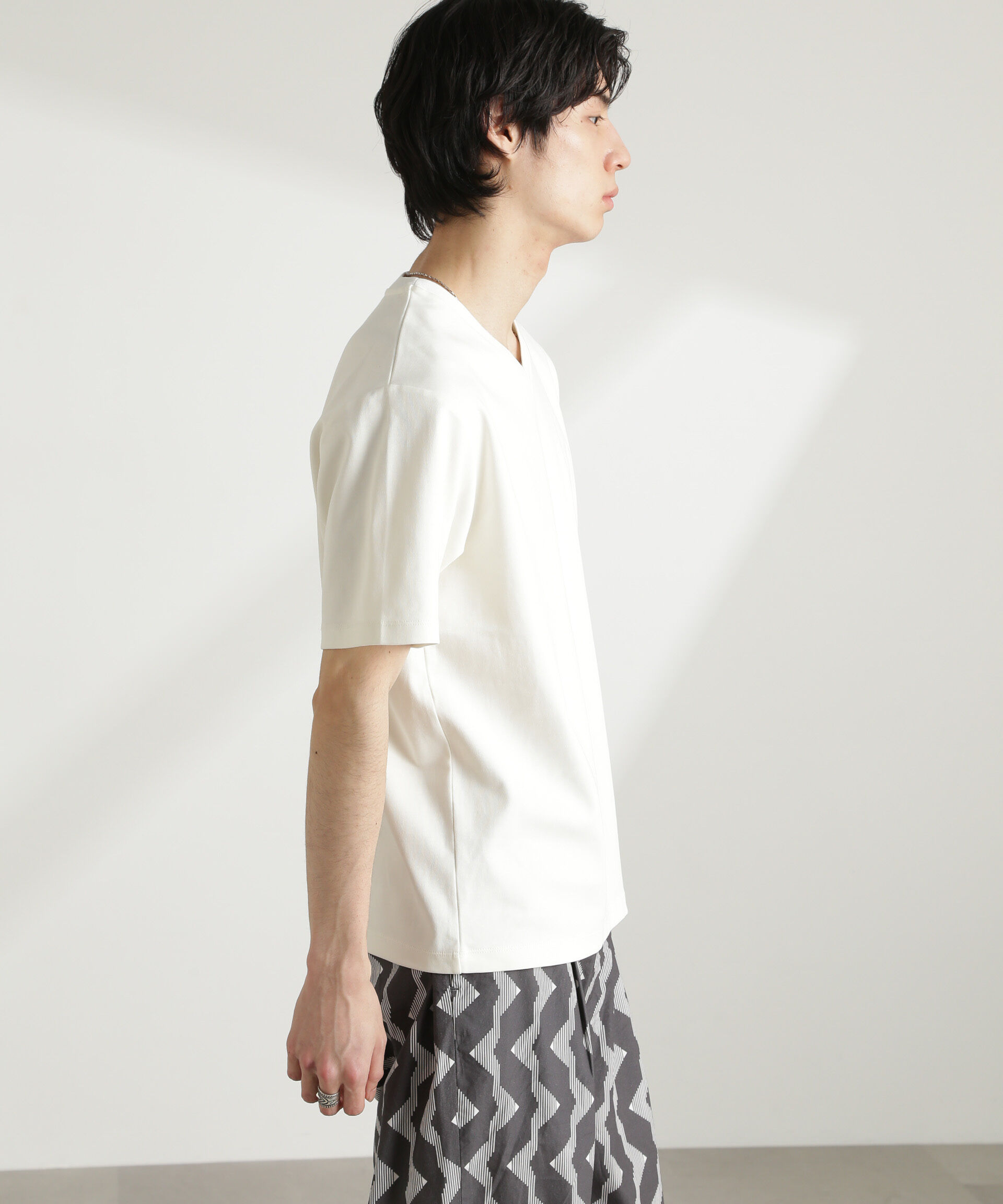 nano･universe「ダブルスムースVネックTシャツ 半袖」|Tシャツ・カットソー|