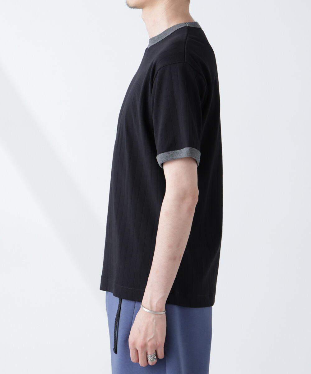 nano･universe「「NJ/CLUB」 針抜きリンガーTシャツ」|Tシャツ・カットソー|