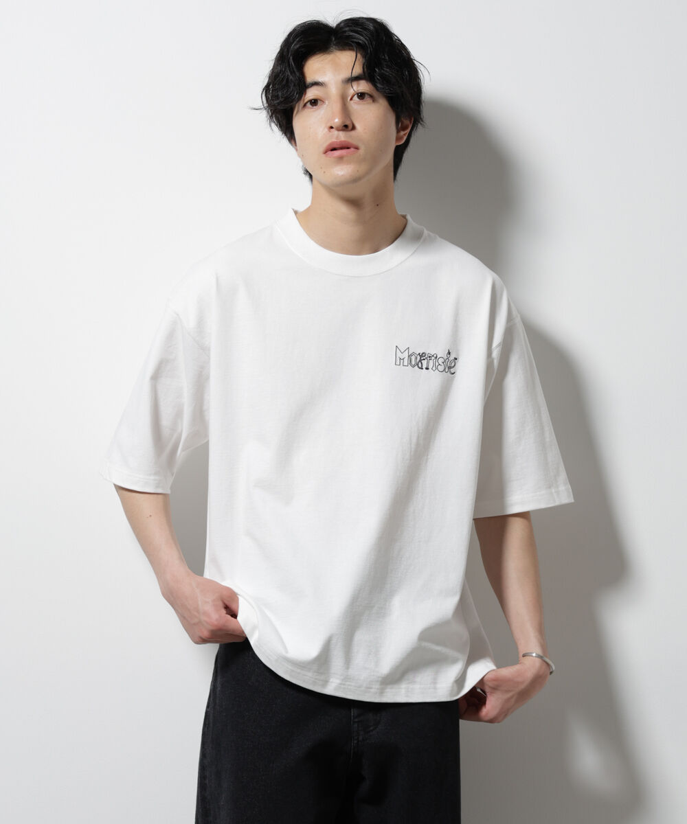 nano･universe「「MOFFISIE」オリジナル刺繍プリント Tシャツ 半袖」|Tシャツ・カットソー|ホワイト