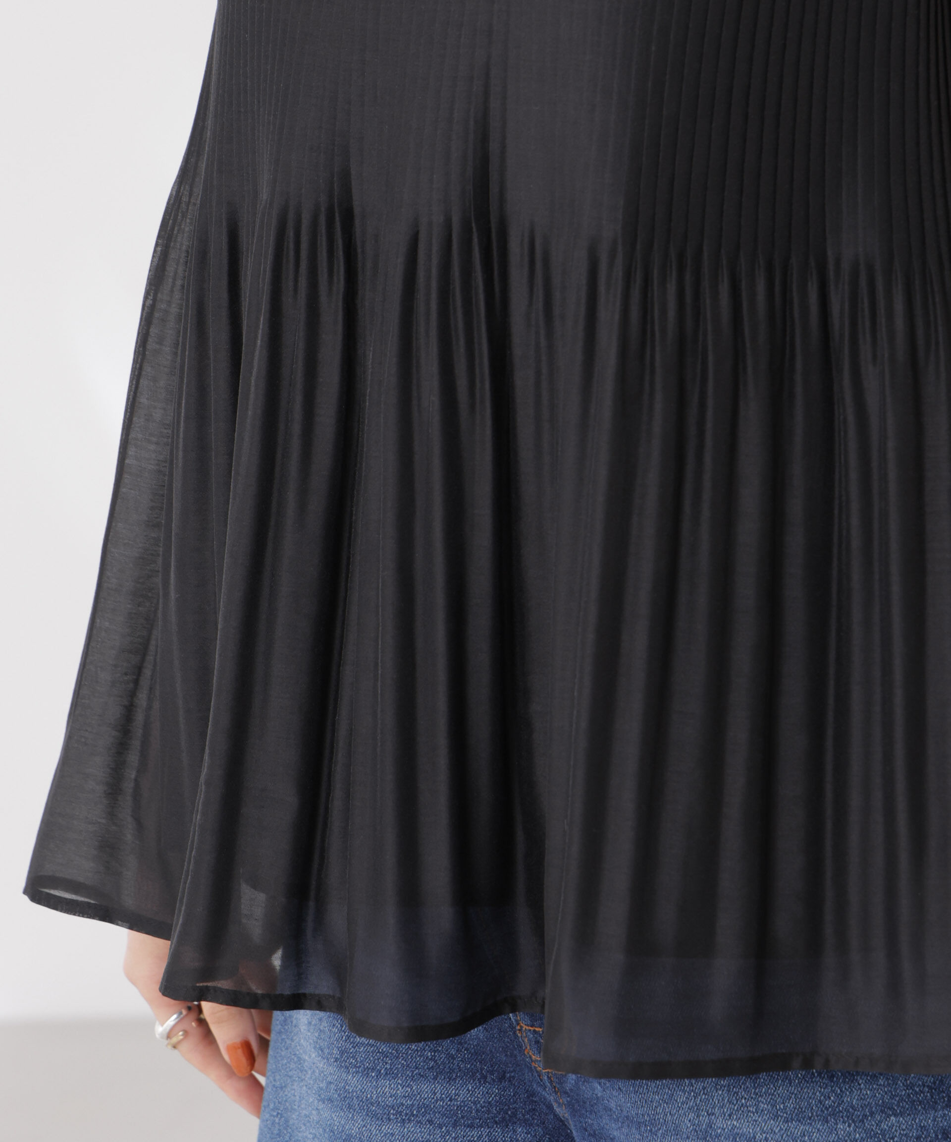 nano･universe「ノースリーブプリーツブラウス」|シャツ・ブラウス|