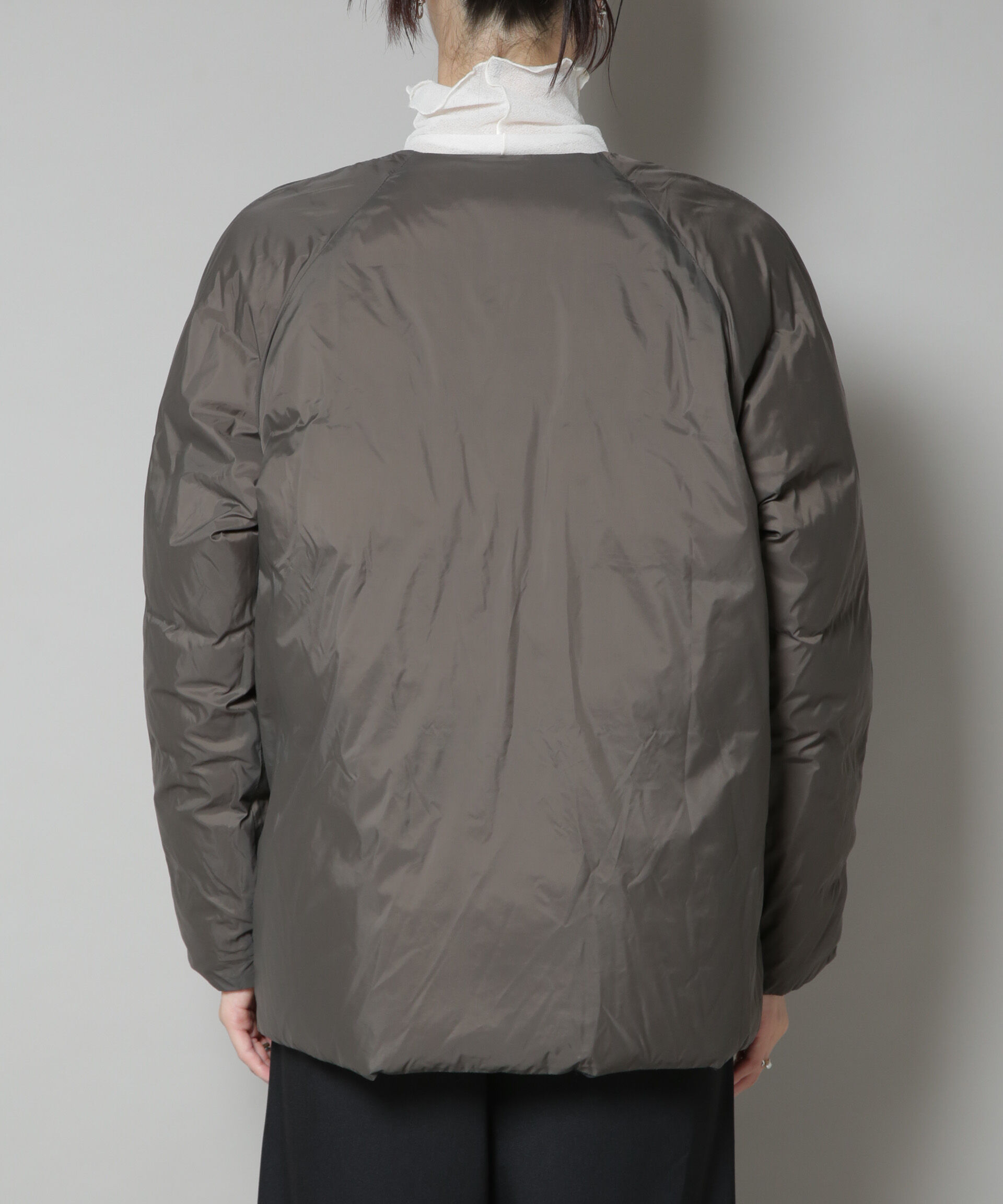 nano･universe「撥水加工ライトダウン リバーシブルノーカラージャケット」|ダウン|