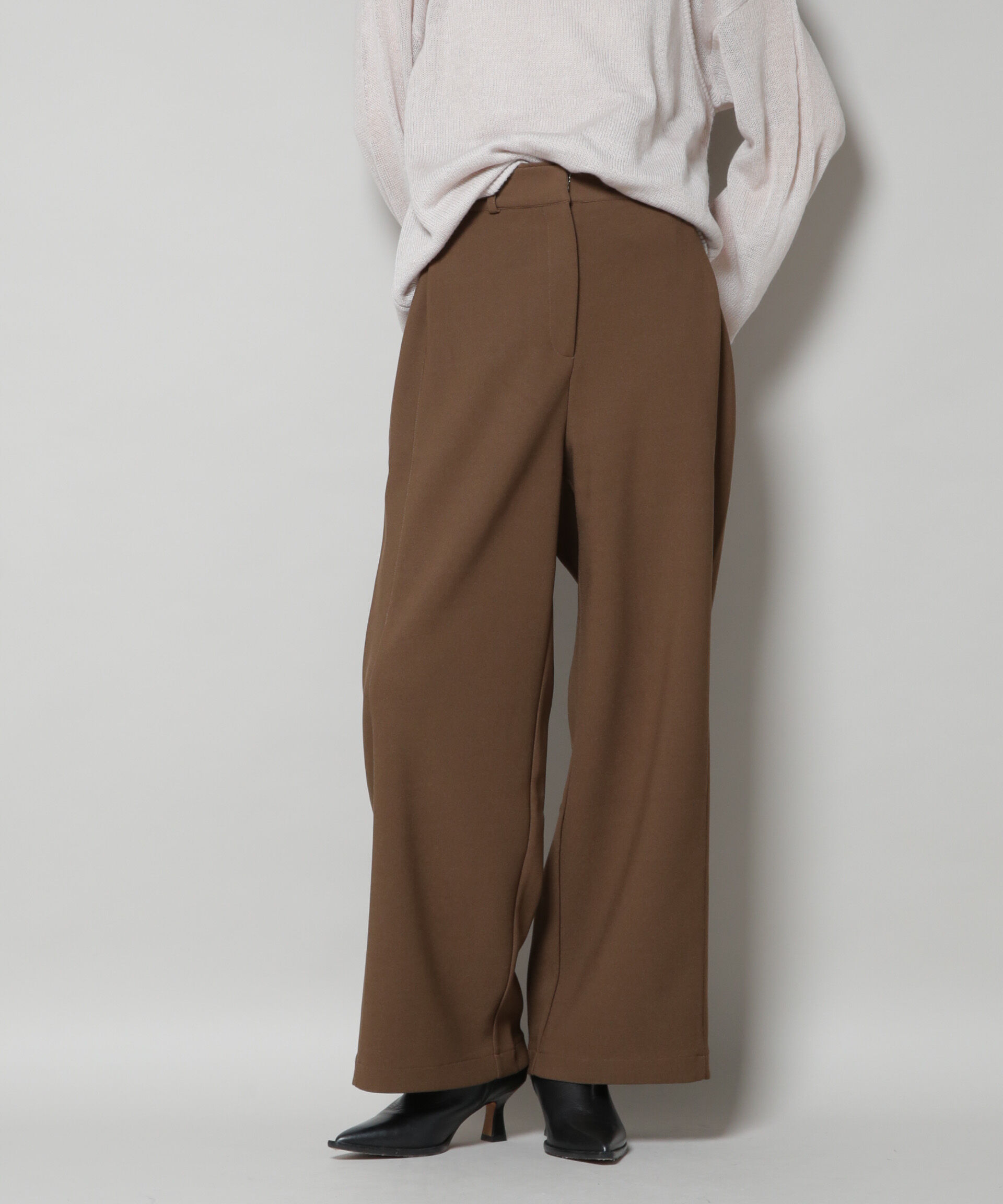 nano･universe「サイドタックカットジョーゼットパンツ」|チノ|