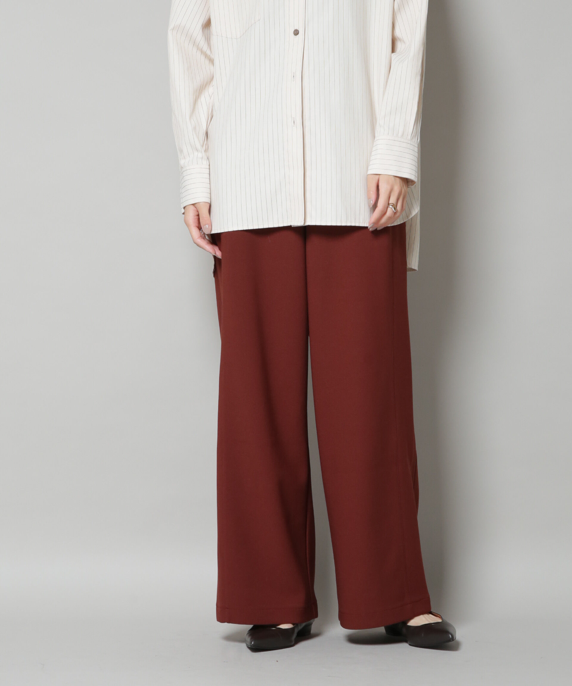 nano･universe「サイドタックカットジョーゼットパンツ」|チノ|