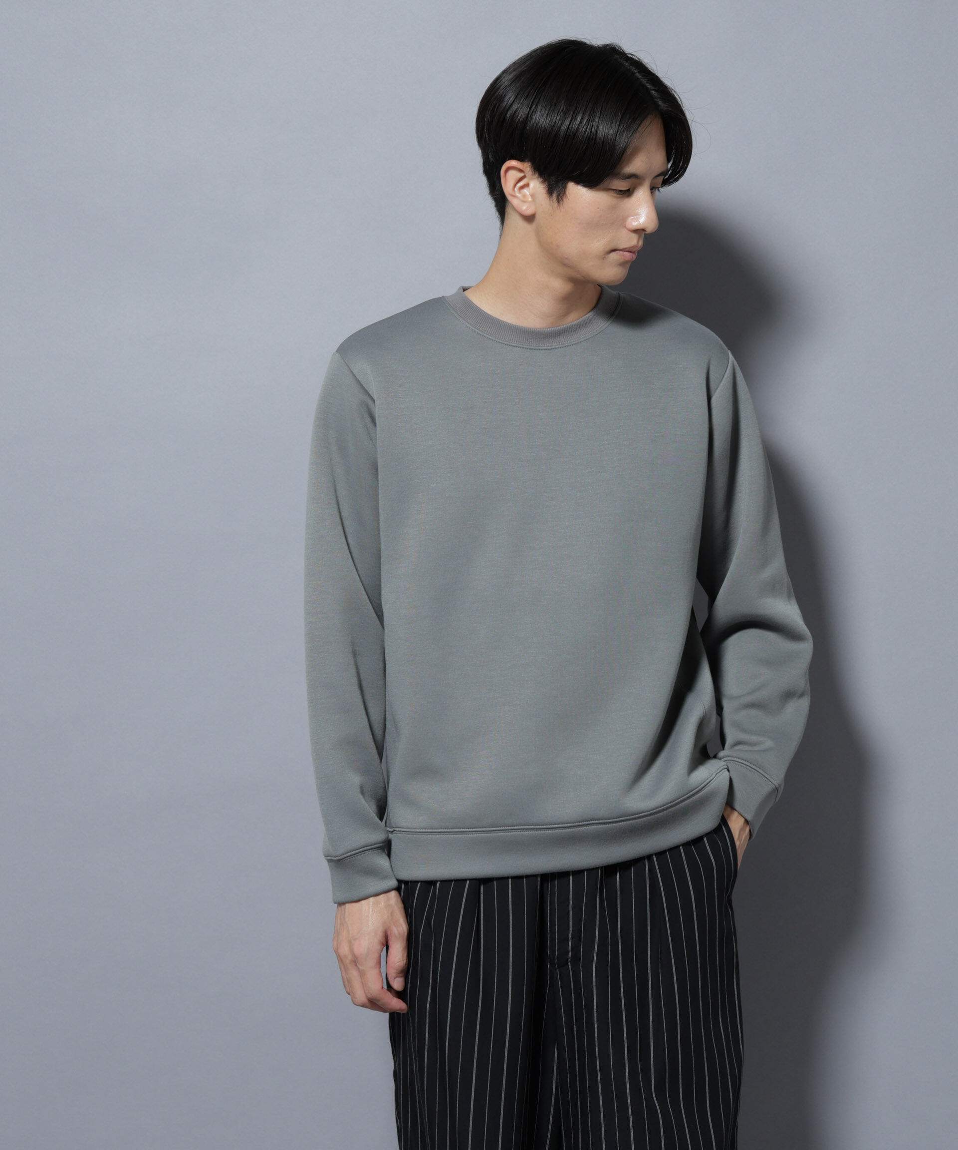 nano･universe「パネルダンボールプルオーバー 長袖(セットアップ可)」|Tシャツ・カットソー|