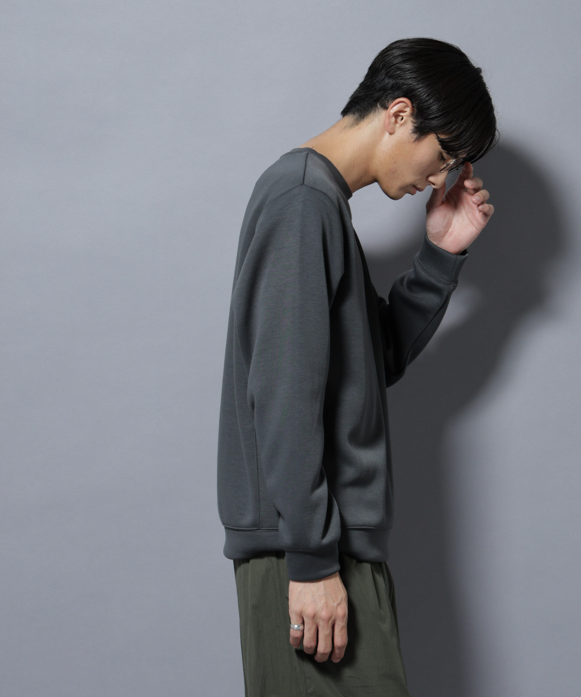 nano･universe「パネルダンボールプルオーバー 長袖(セットアップ可)」|Tシャツ・カットソー|