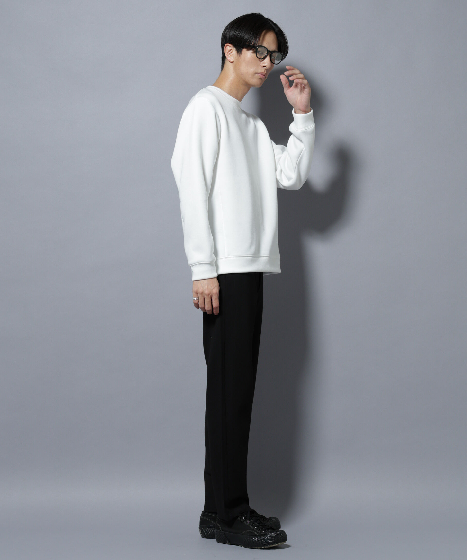 nano･universe「パネルダンボールプルオーバー 長袖(セットアップ可)」|Tシャツ・カットソー|