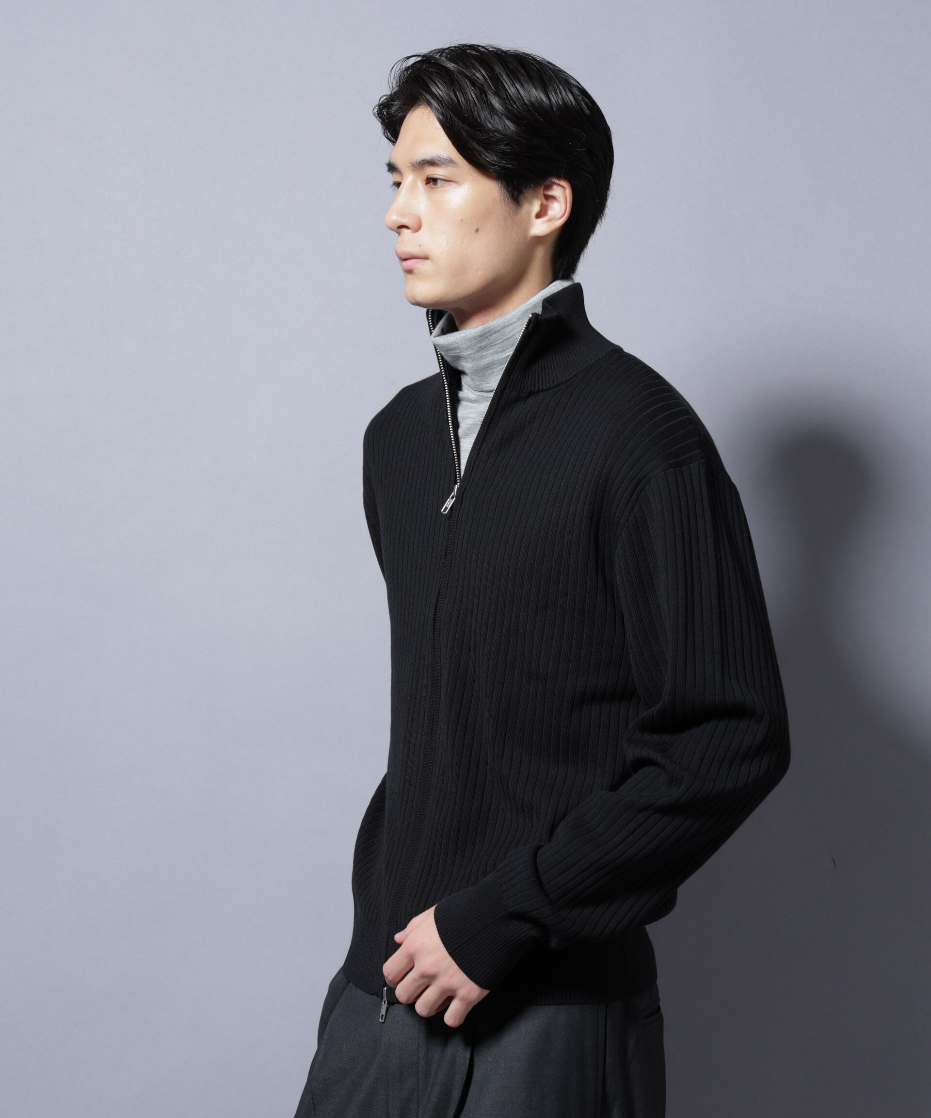 nano･universe「CICA&UVカット リブドライバーズニット」|ニット・セーター|