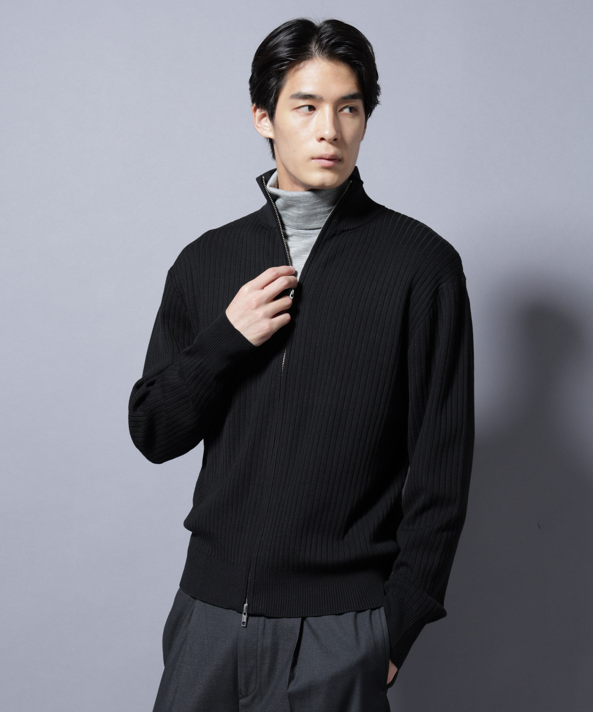 nano･universe「CICA&UVカット リブドライバーズニット」|ニット・セーター|