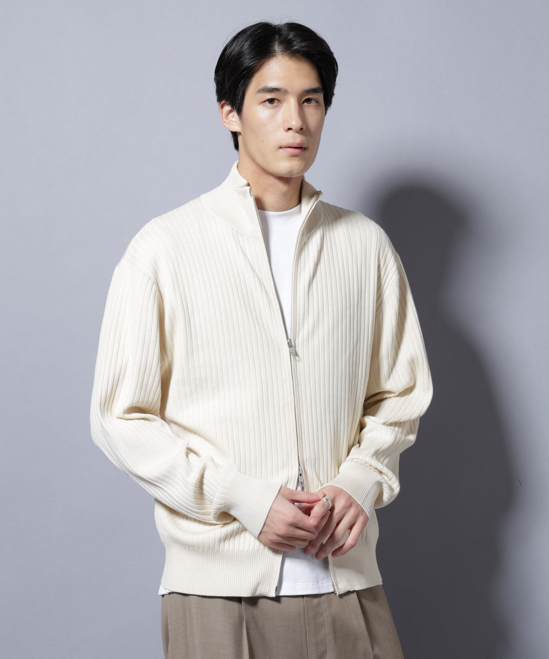 nano･universe「CICA&UVカット リブドライバーズニット」|ニット・セーター|エクリュ4