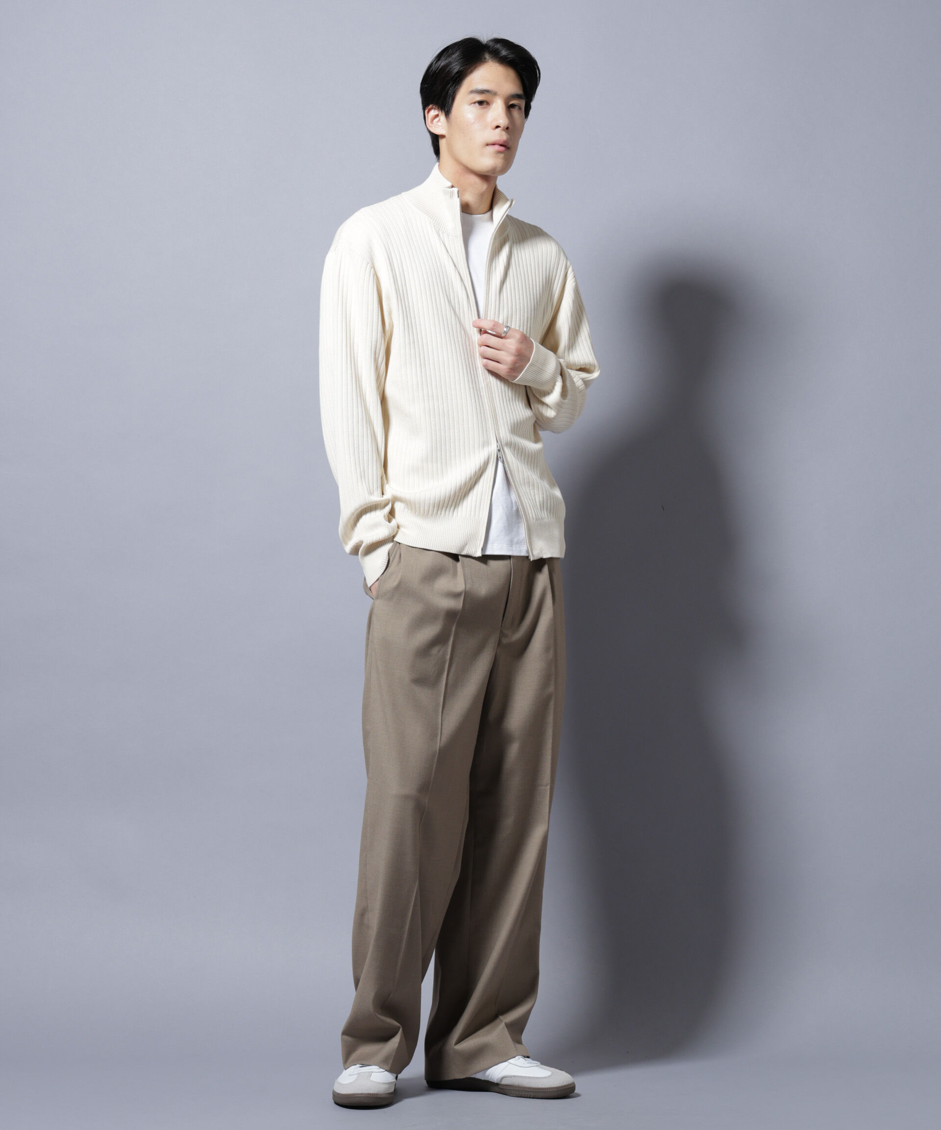 nano･universe「CICA&UVカット リブドライバーズニット」|ニット・セーター|