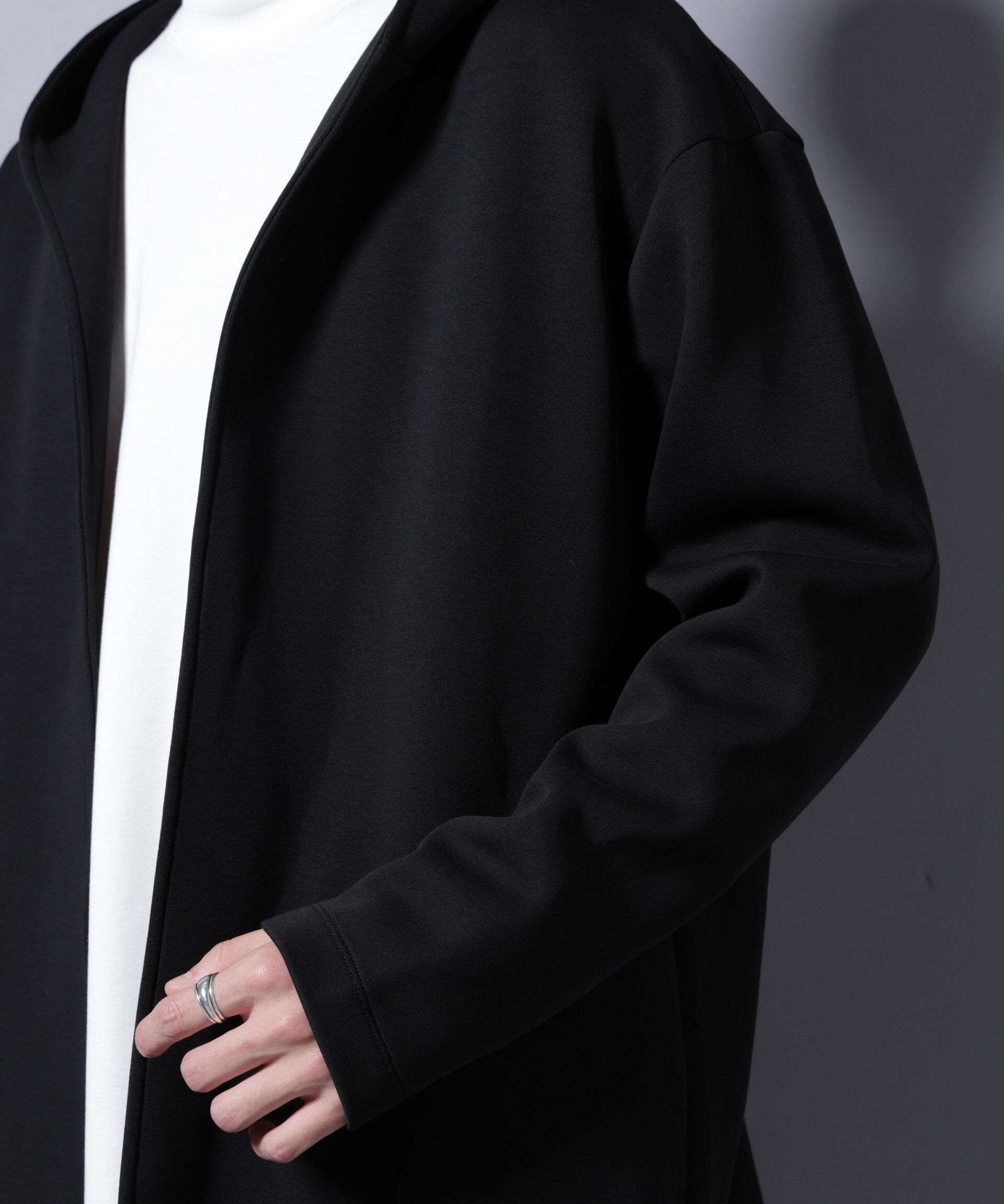 nano･universe「ダンボール 着流しフーディー」|Tシャツ・カットソー|