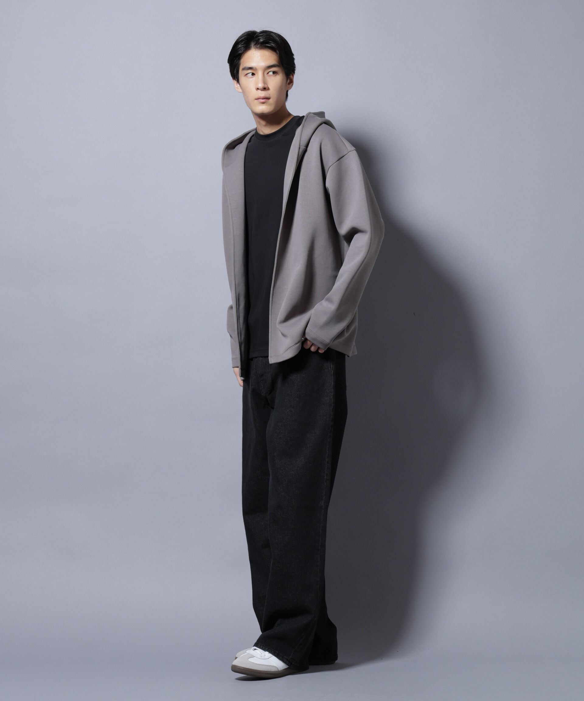 nano･universe「ダンボール 着流しフーディー」|Tシャツ・カットソー|