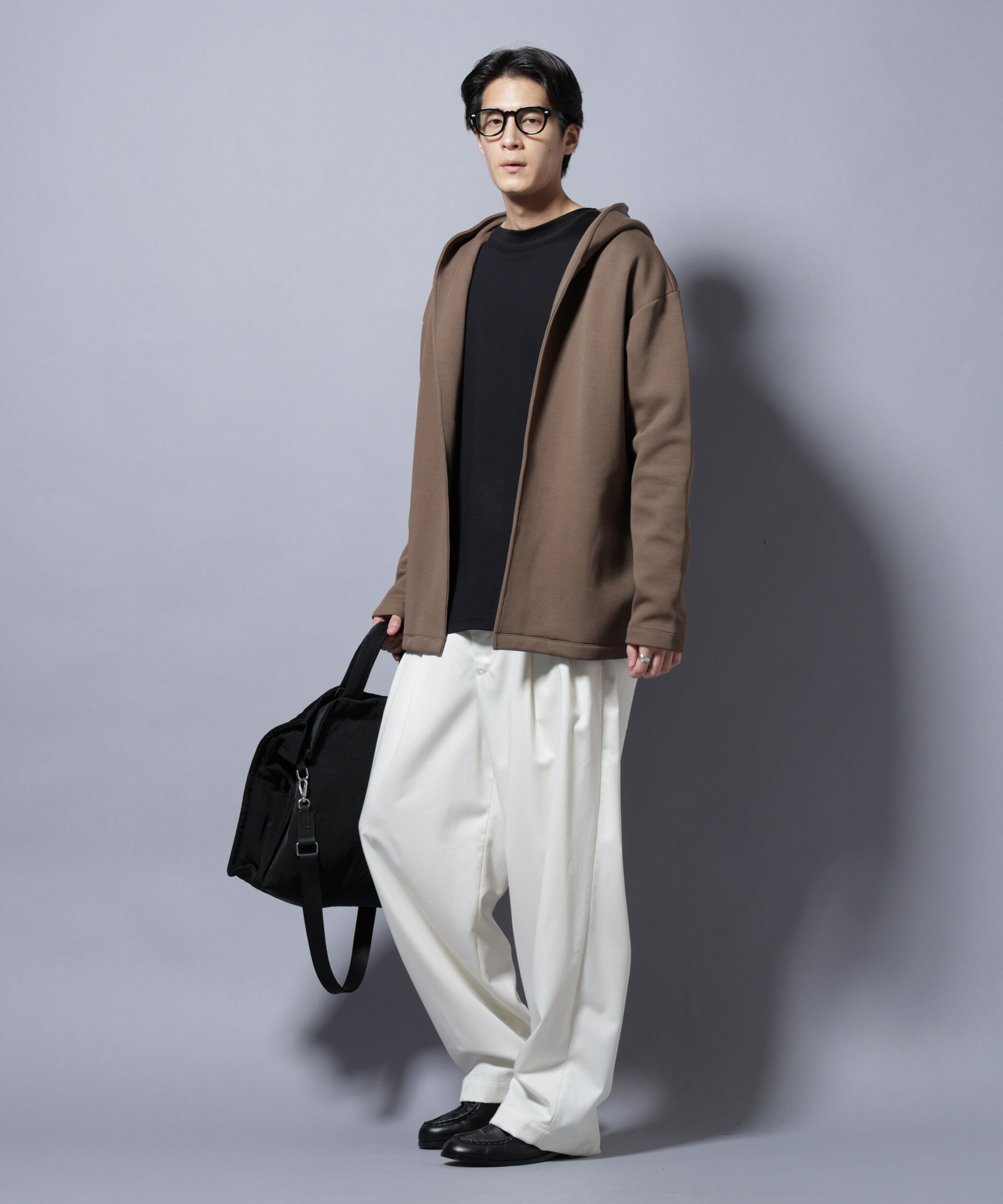 nano･universe「ダンボール 着流しフーディー」|Tシャツ・カットソー|