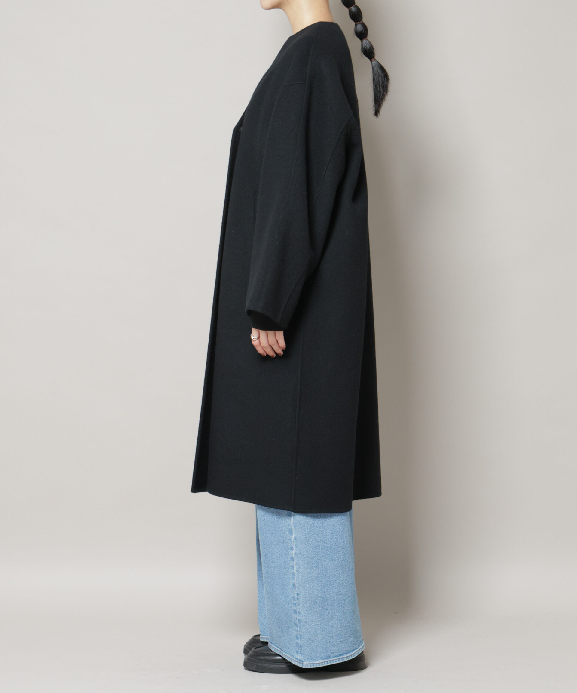 nano･universe「SUPER110blend リバーノーカラーロングコート」|その他|