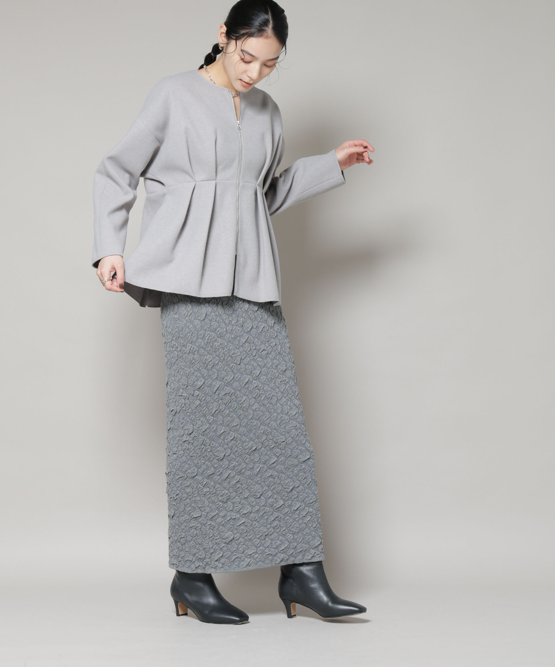 nano･universe「ラメジャガードニットタイトスカート」|スカート|