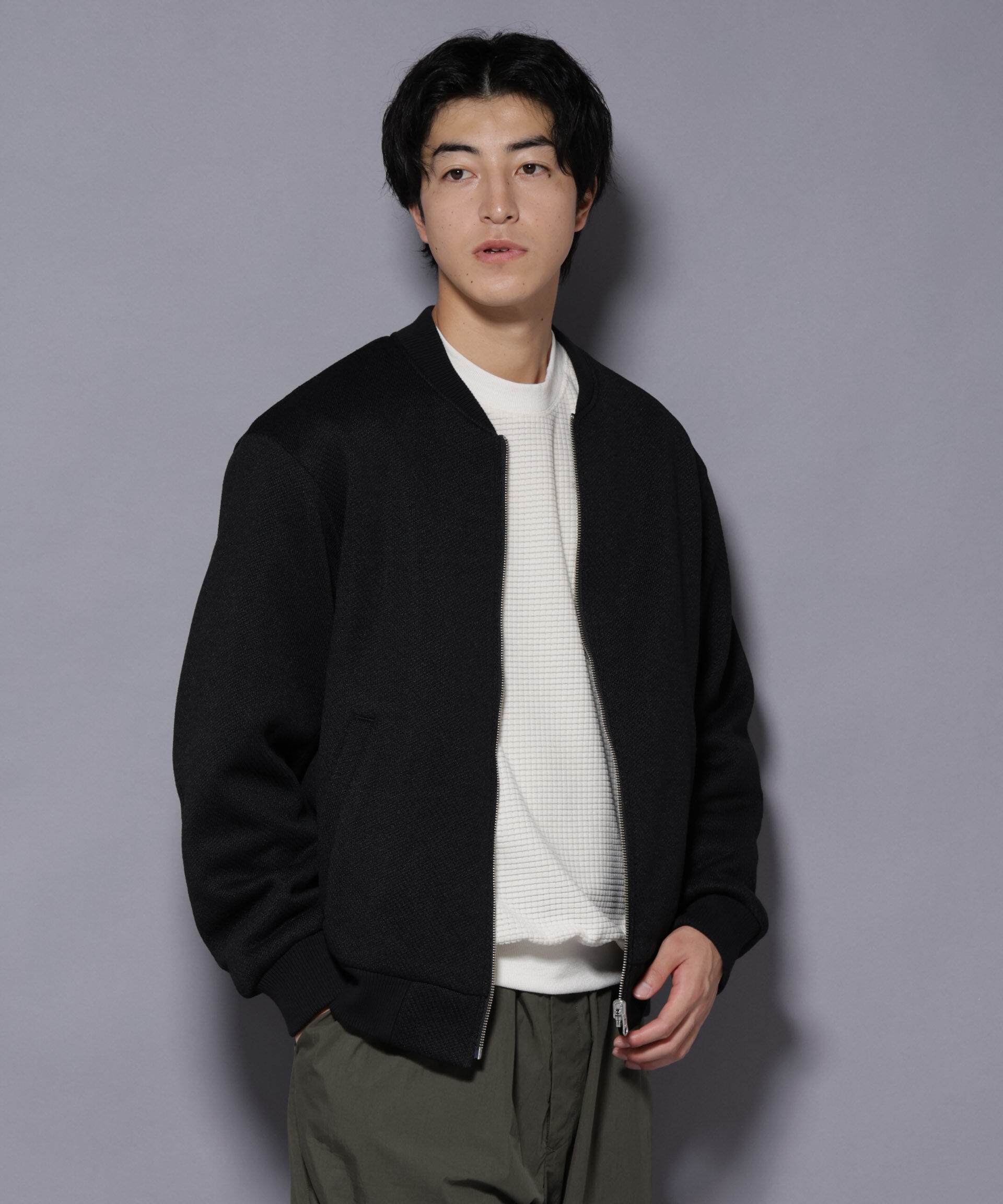 nano･universe「ニットフリースZIPブルゾン(セットアップ可)」|ブルゾン・スタジャン|