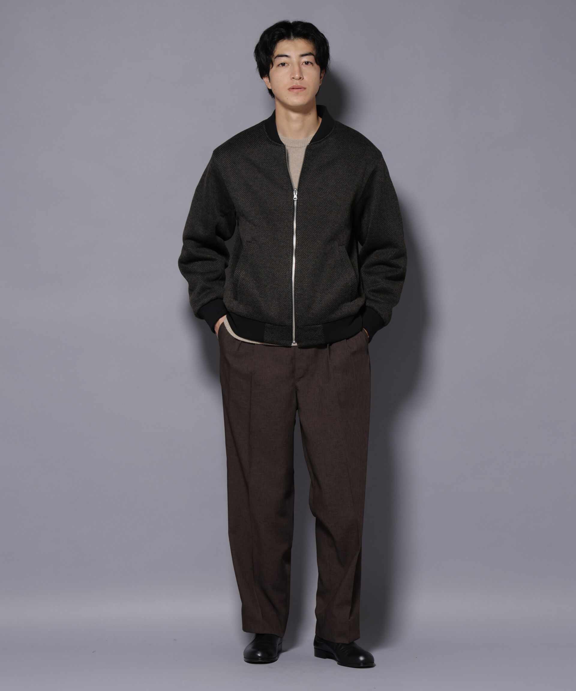 nano･universe「ニットフリースZIPブルゾン(セットアップ可)」|ブルゾン・スタジャン|