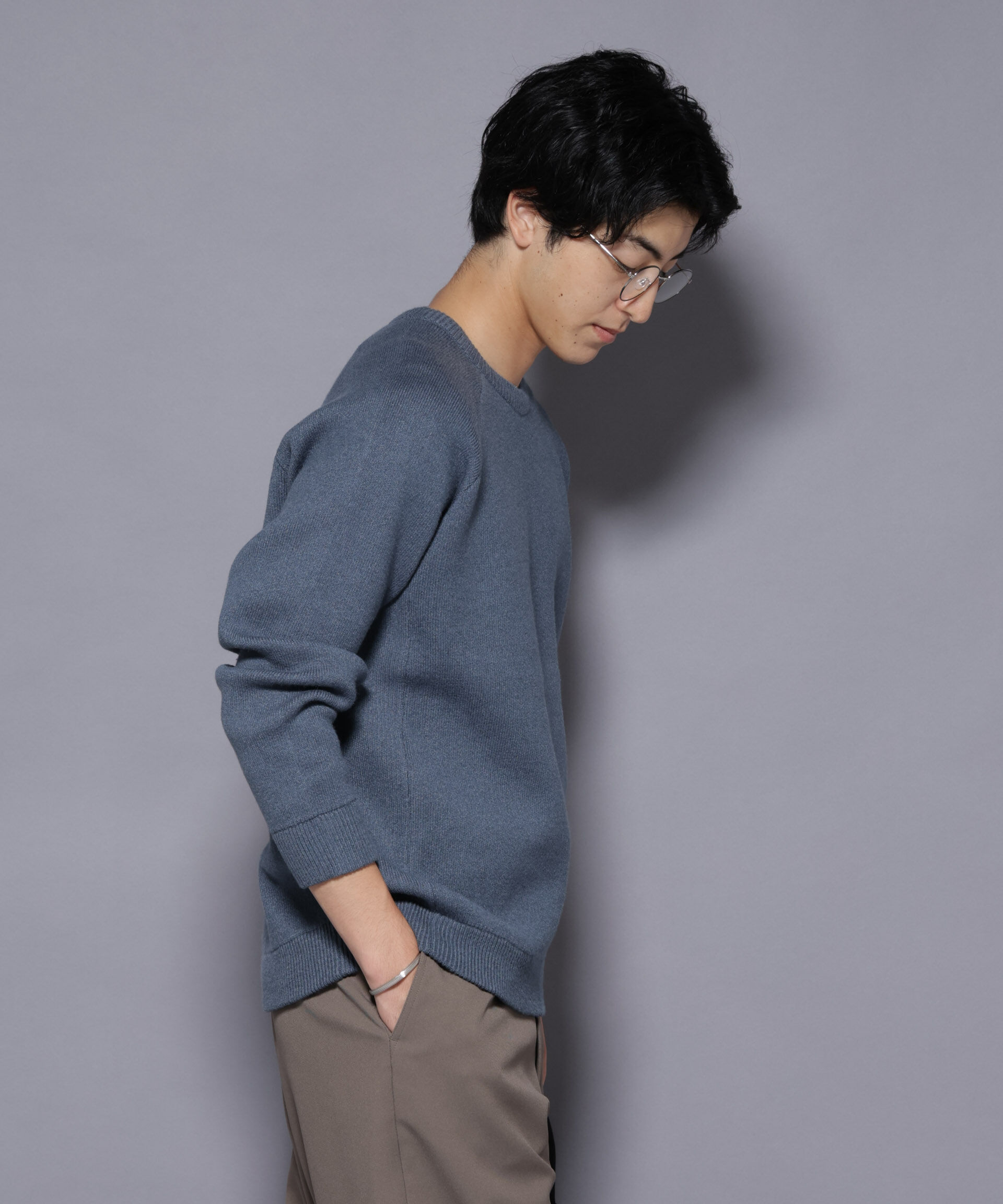 nano･universe「ウォッシャブル ダブルフェイスニット」|ニット・セーター|ブルーグリー 2