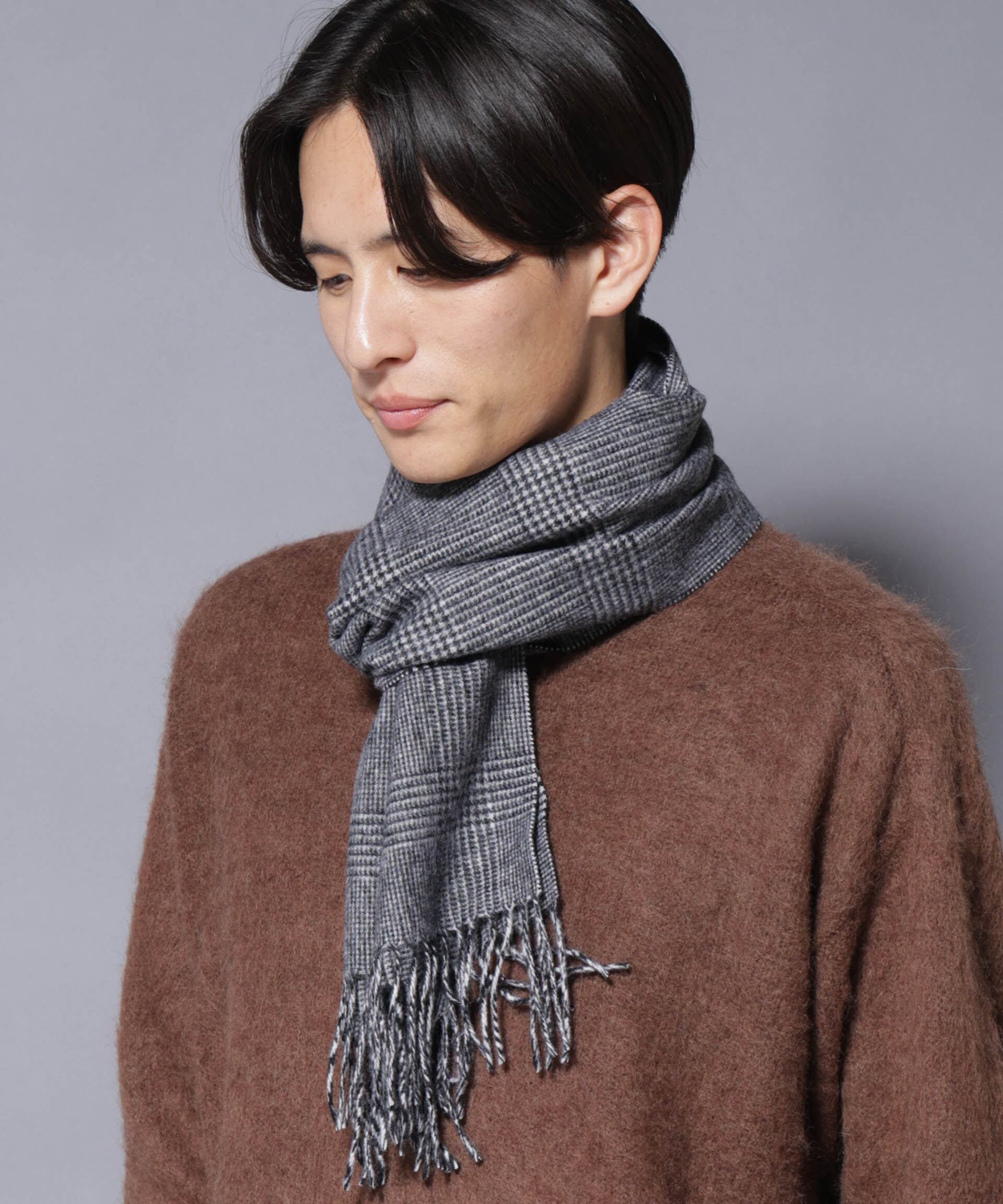 nano･universe「ソフトカシミヤブレンドチェックマフラー」|マフラー|