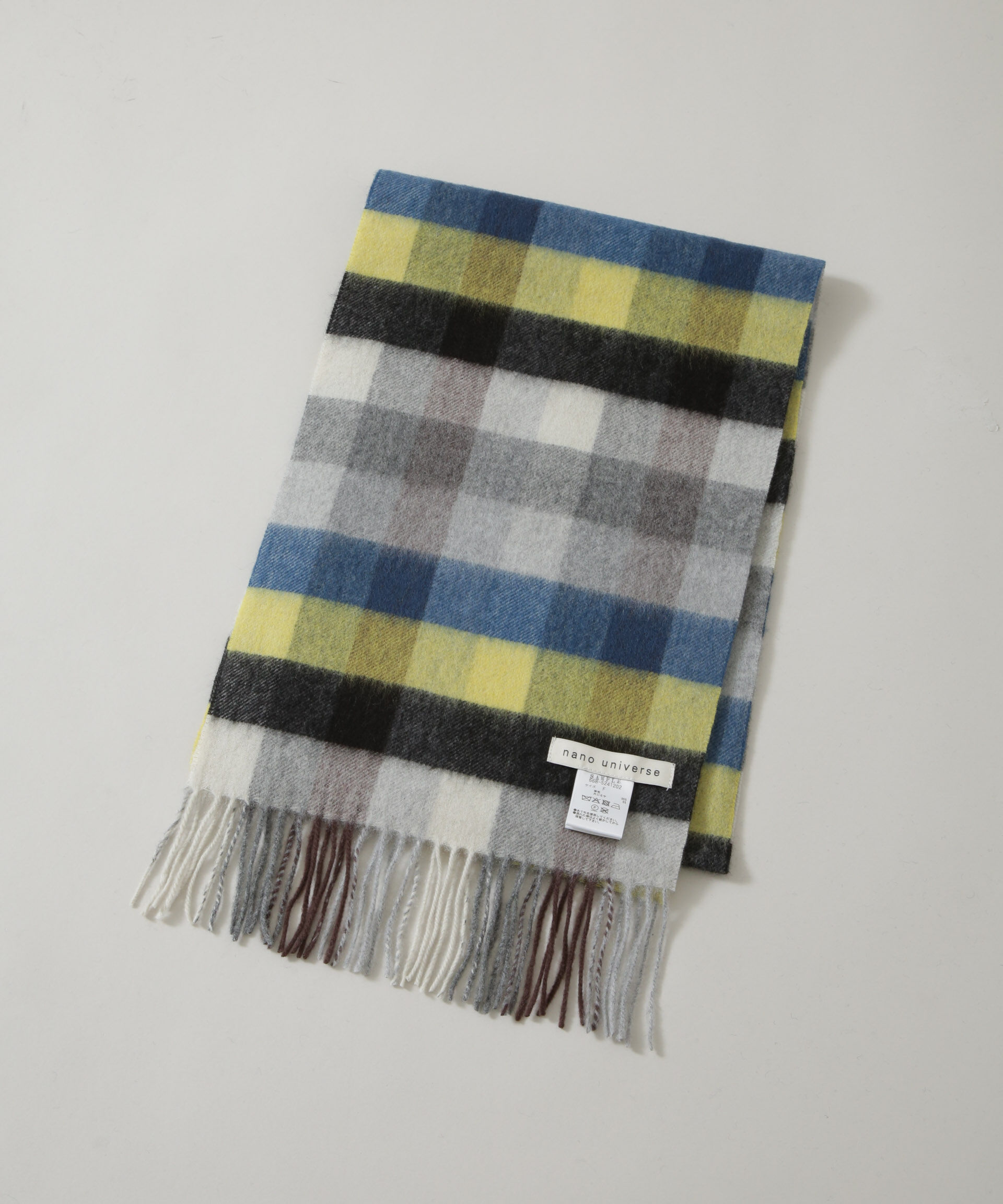 nano･universe「ソフトカシミヤブレンドチェックマフラー」|マフラー|