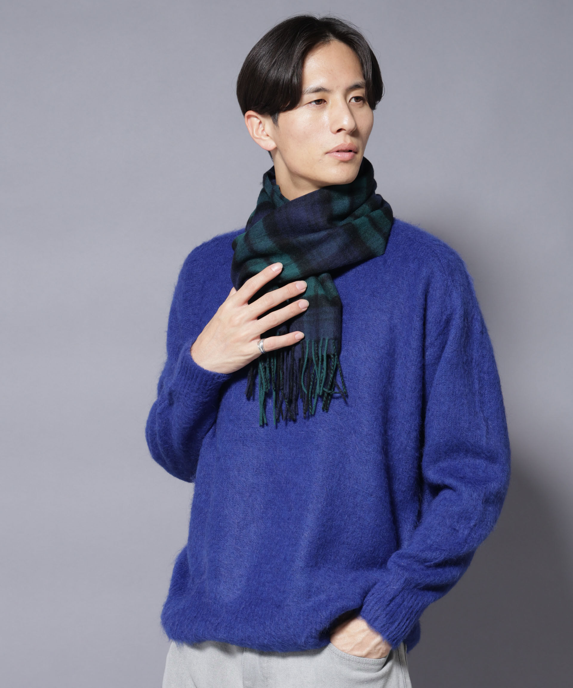 nano･universe「ソフトカシミヤブレンドチェックマフラー」|マフラー|